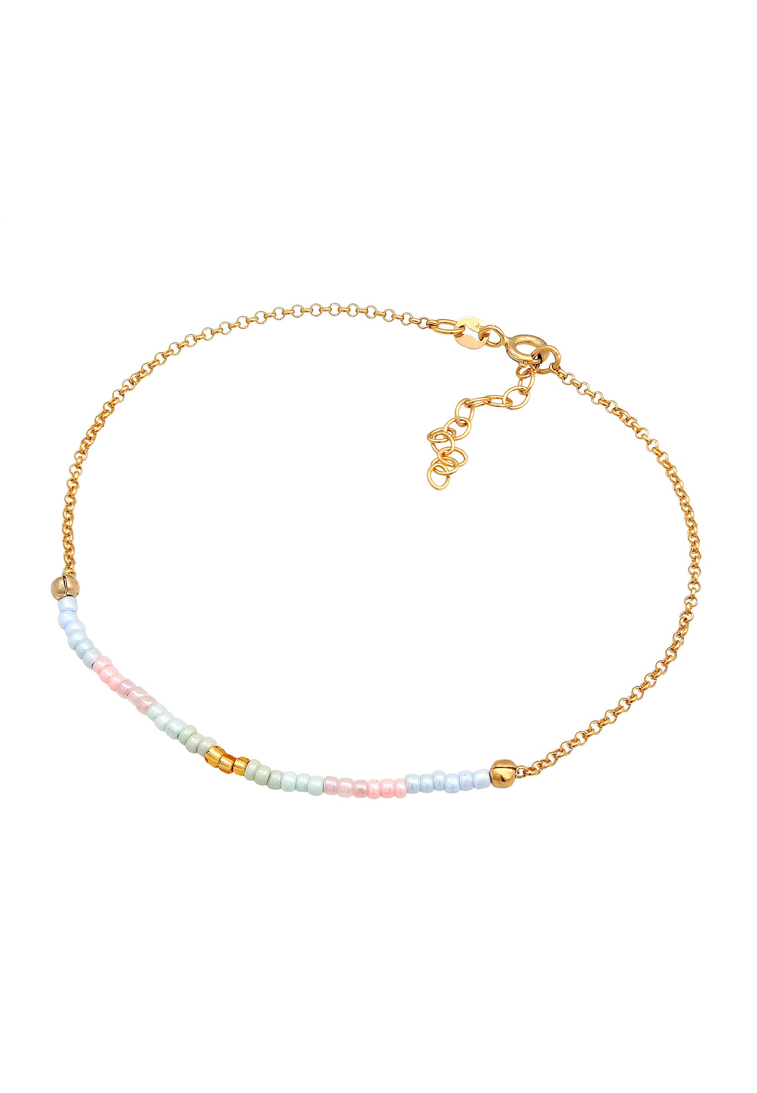 Elli Fußkette »Fußschmuck Beads Kugeln Pastell 925 Silber«