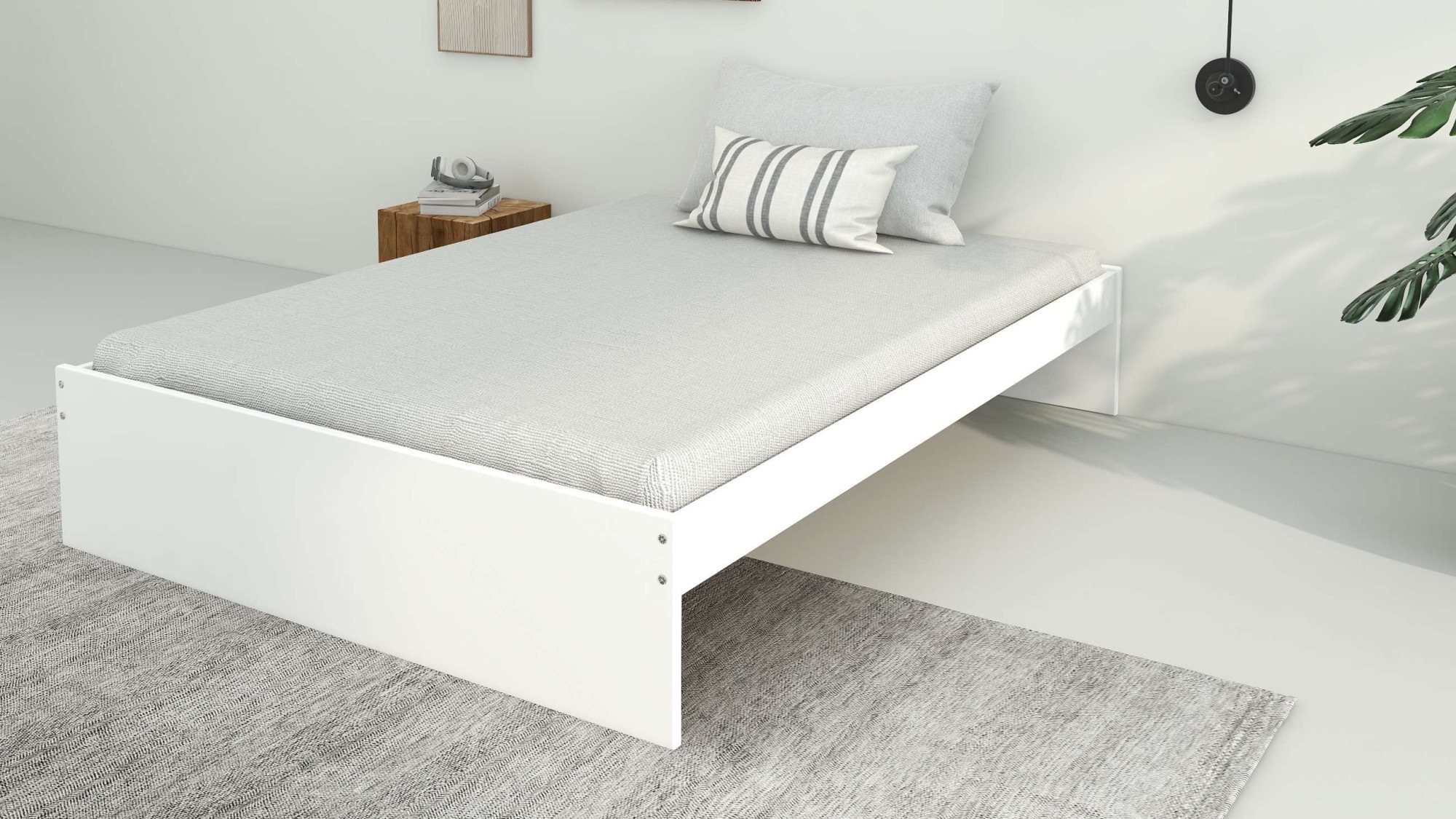 OTTO home Bett »Magdala«, (Breite/ Belastbarkeit: 120cm/200 KG, 90cm/ 100KG), aus MDF, Breite Liegefläche 140 cm, Bettkasten optional