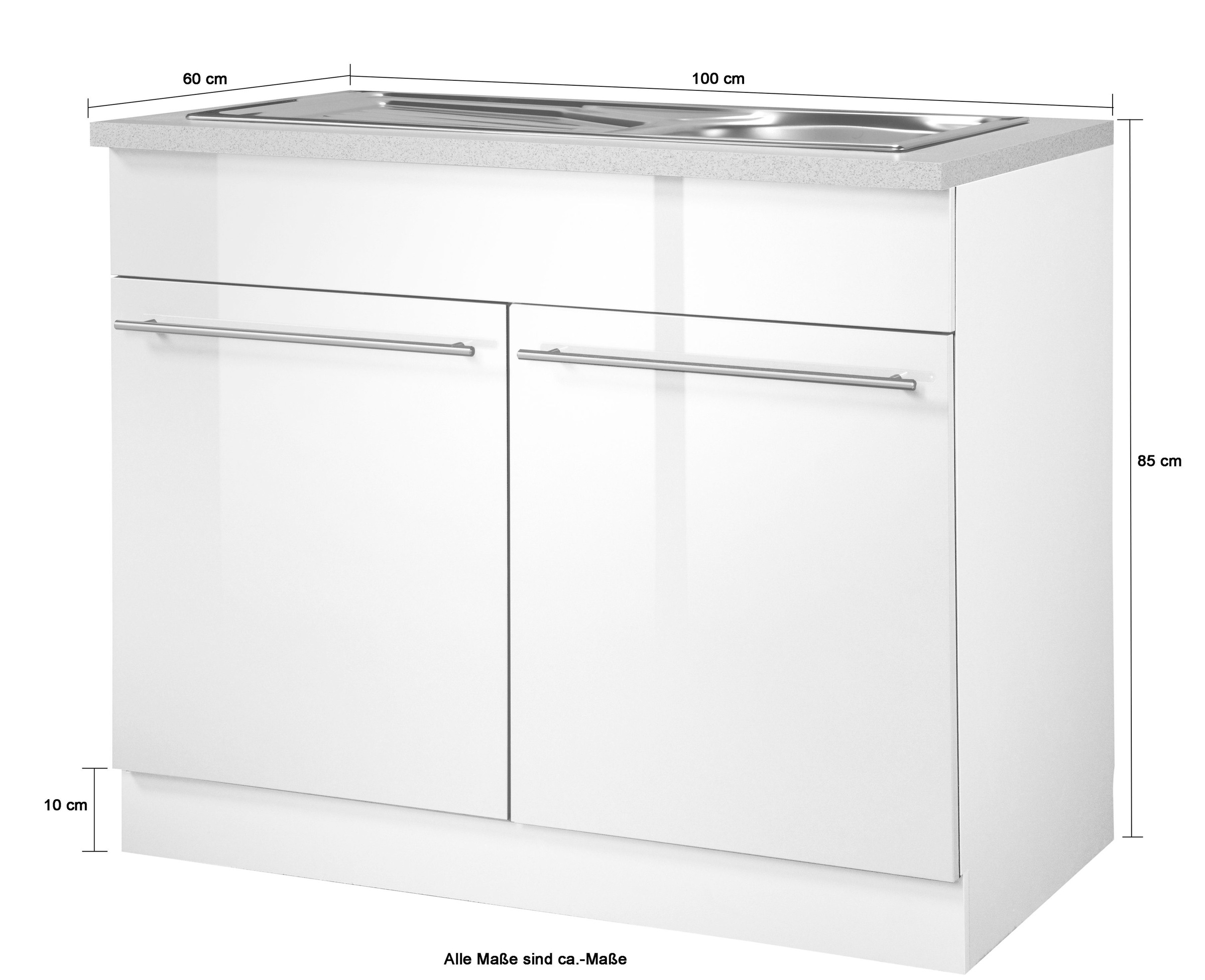 wiho Küchen Spülenschrank »Chicago« 100 cm breit, inkl. Einbauspüle aus Edelstahl