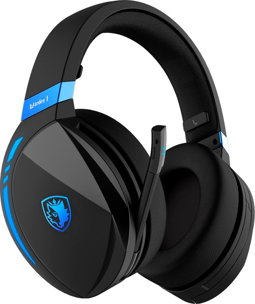 Sades Gaming-Headset »SADES Warden I SA-201 Gaming Headset, Wireless, schwarz/blau, USB«, Rauschunterdrückung, kabellos, Stereo, Over Ear, Bluetooth 5.0, 2,4 G 3,5 mm