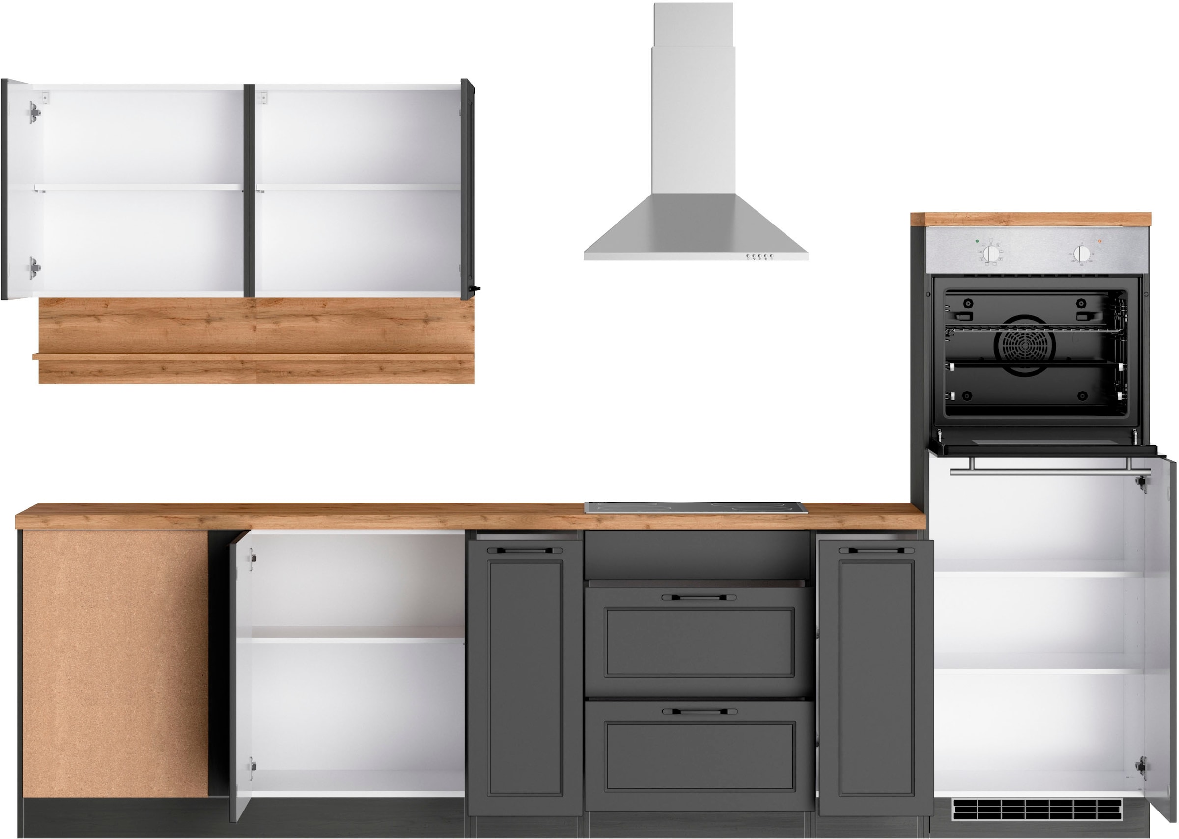 KOCHSTATION Winkelküche »KS-Lana« Stellbreite 240/300 cm, wahlweise mit E-Geräten