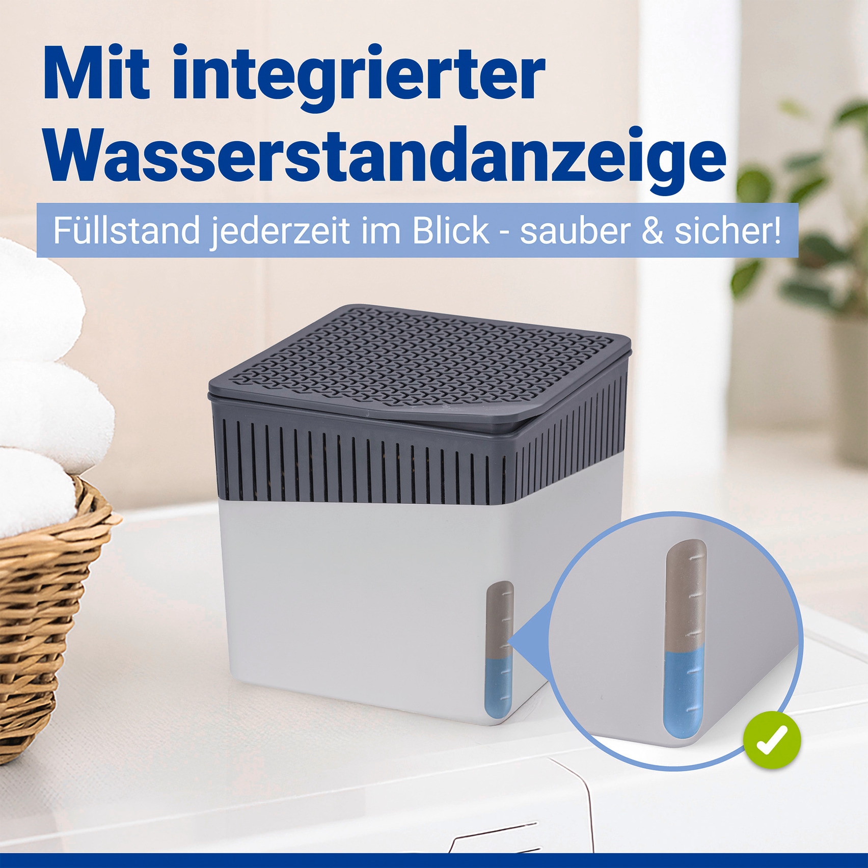 WENKO Luftentfeuchter »Cube« für 80 m³ Räume mit 2 x 1000 g Entfeuchter-Blöcken, für Räume bis 80 m³
