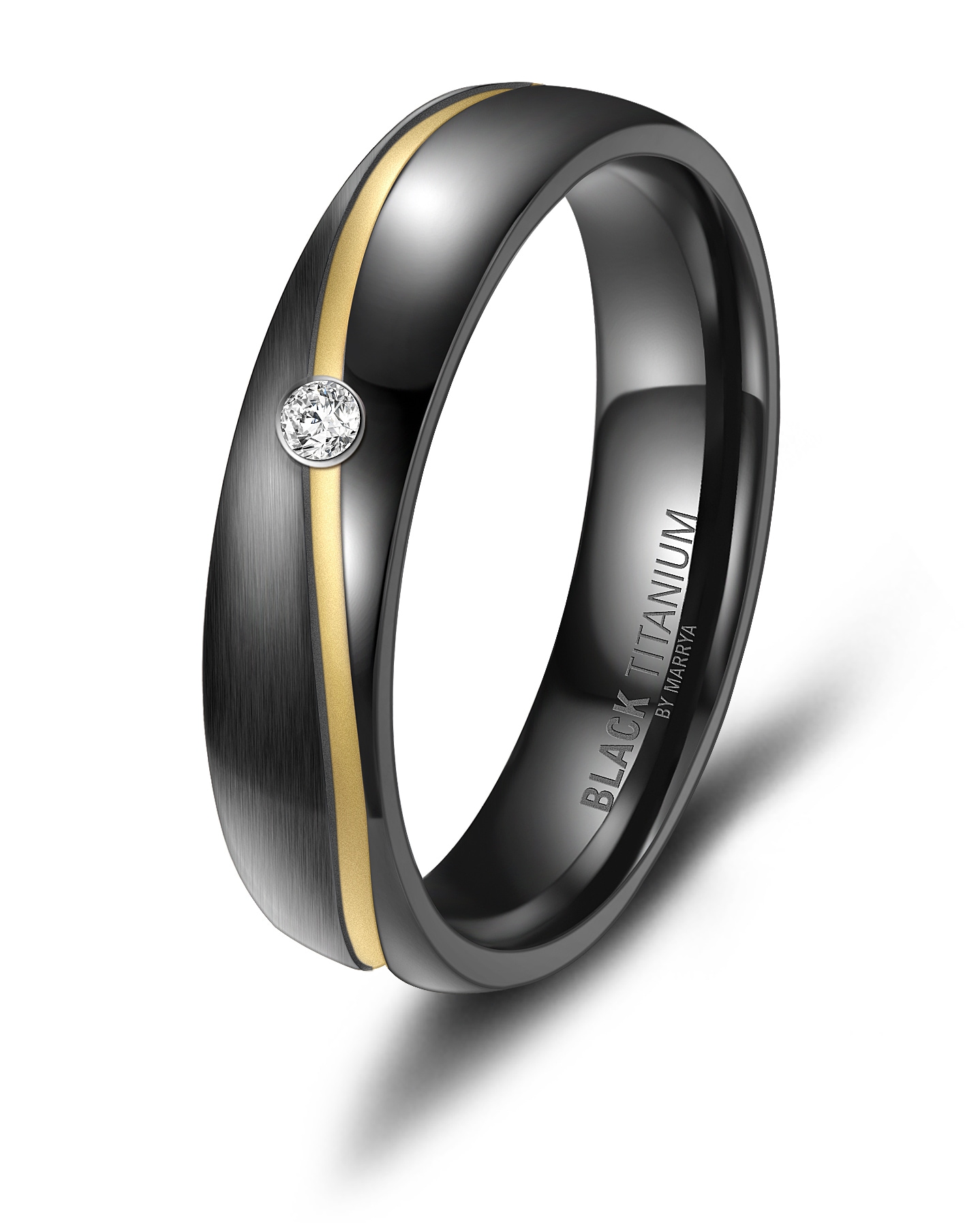 Marrya Trauring »BLACK TITANIUM by MARRYA Black Titanium - Zirkonium Ringe Trauringe Eheringe Partnerringe«
