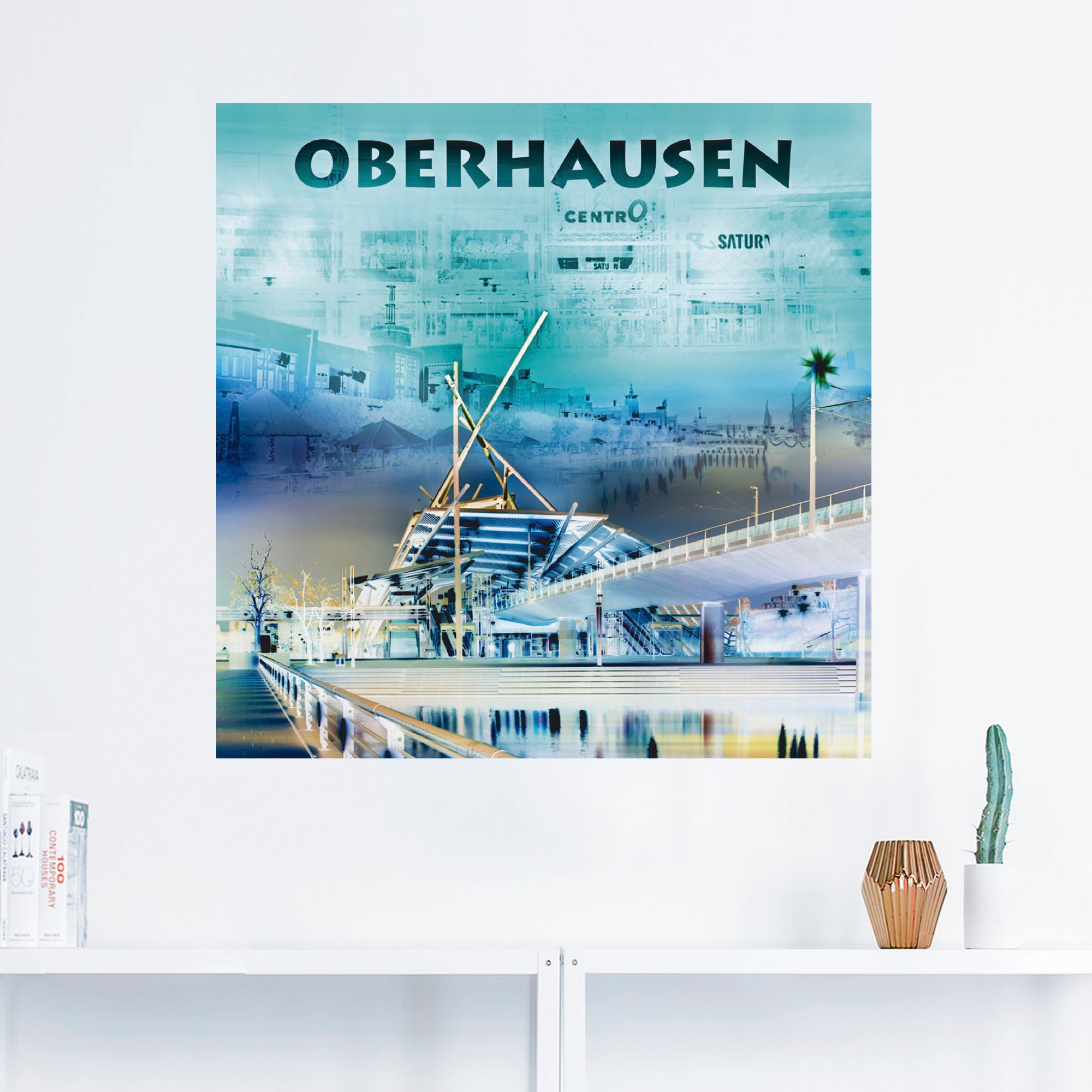 Artland Wandbild »Oberhausen Skyline Abstrakte Collage«, Deutschland, (1 St.), als Leinwandbild, Wandaufkleber oder Poster in versch. Größen