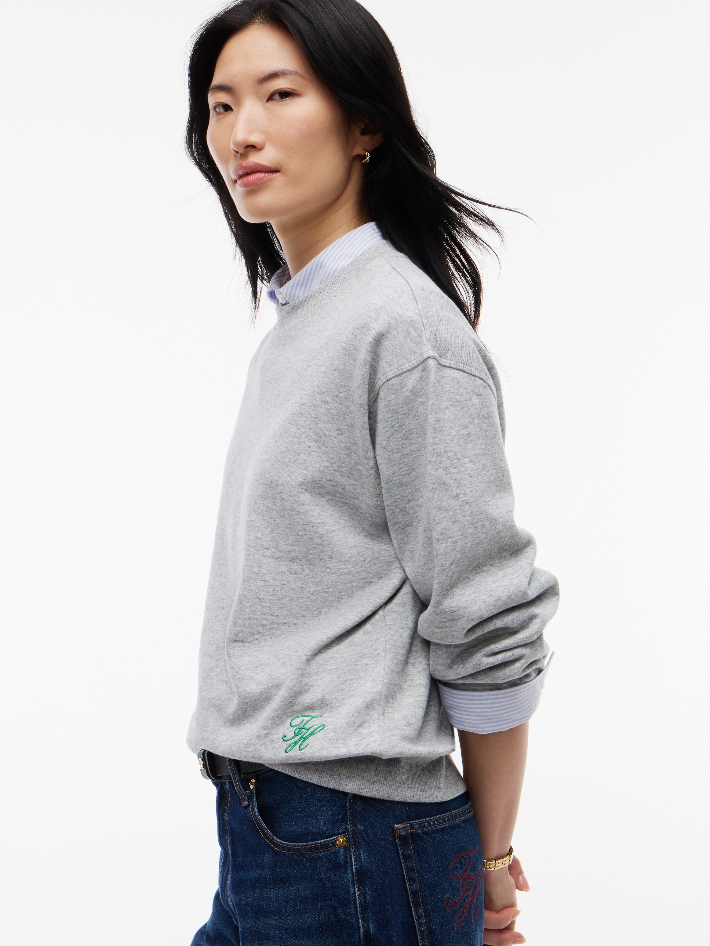 Tommy Hilfiger Sweatshirt »SCRIPT TERRY MDRN C-NK SWTSHIRT«, Baumwolle
