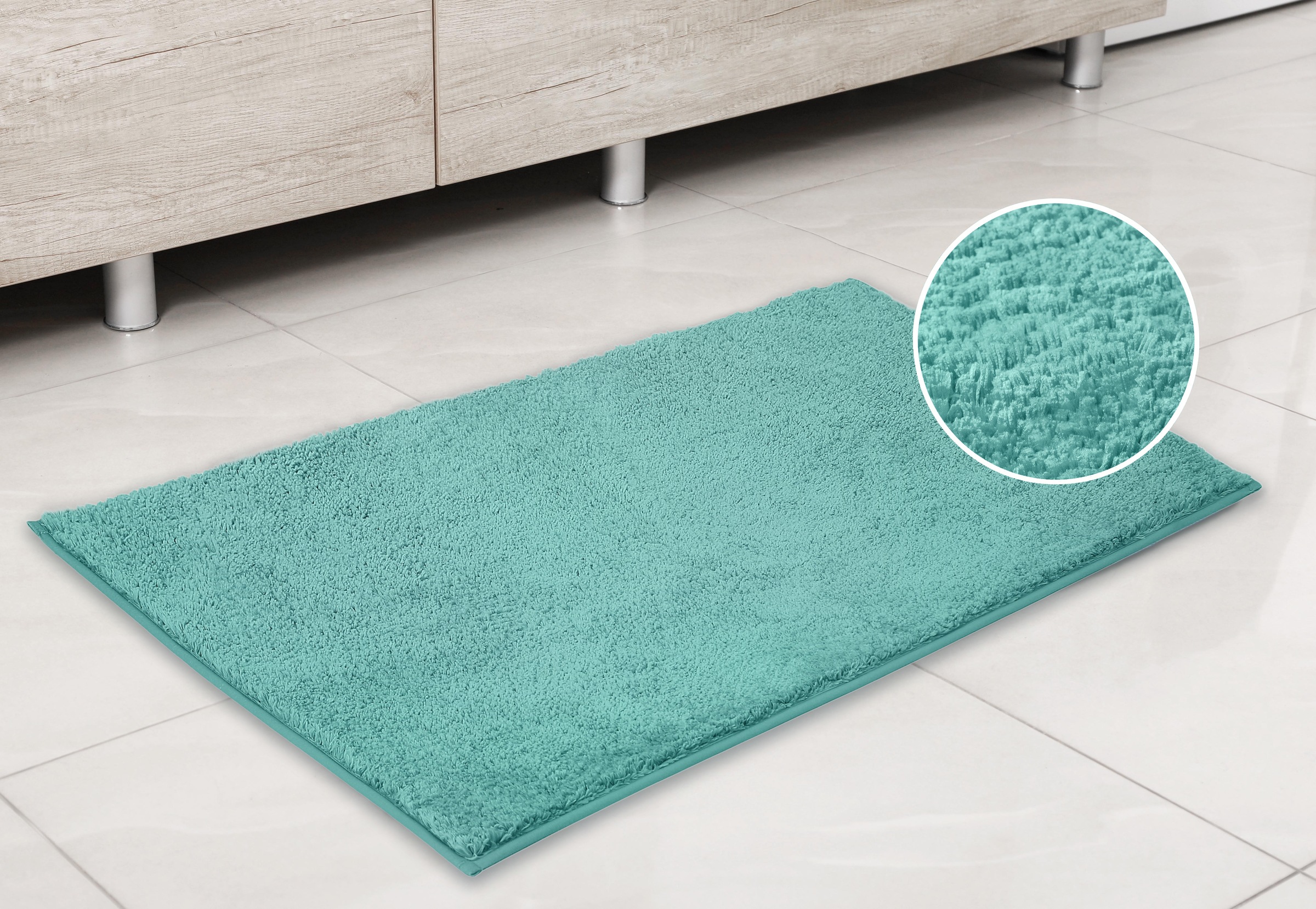my home Badematte »Juna, Badteppich«, rutschhemmend beschichtet, fußbodenheizungsgeeignet-strapazierfähig, besonders weich, Badematten, unifarben