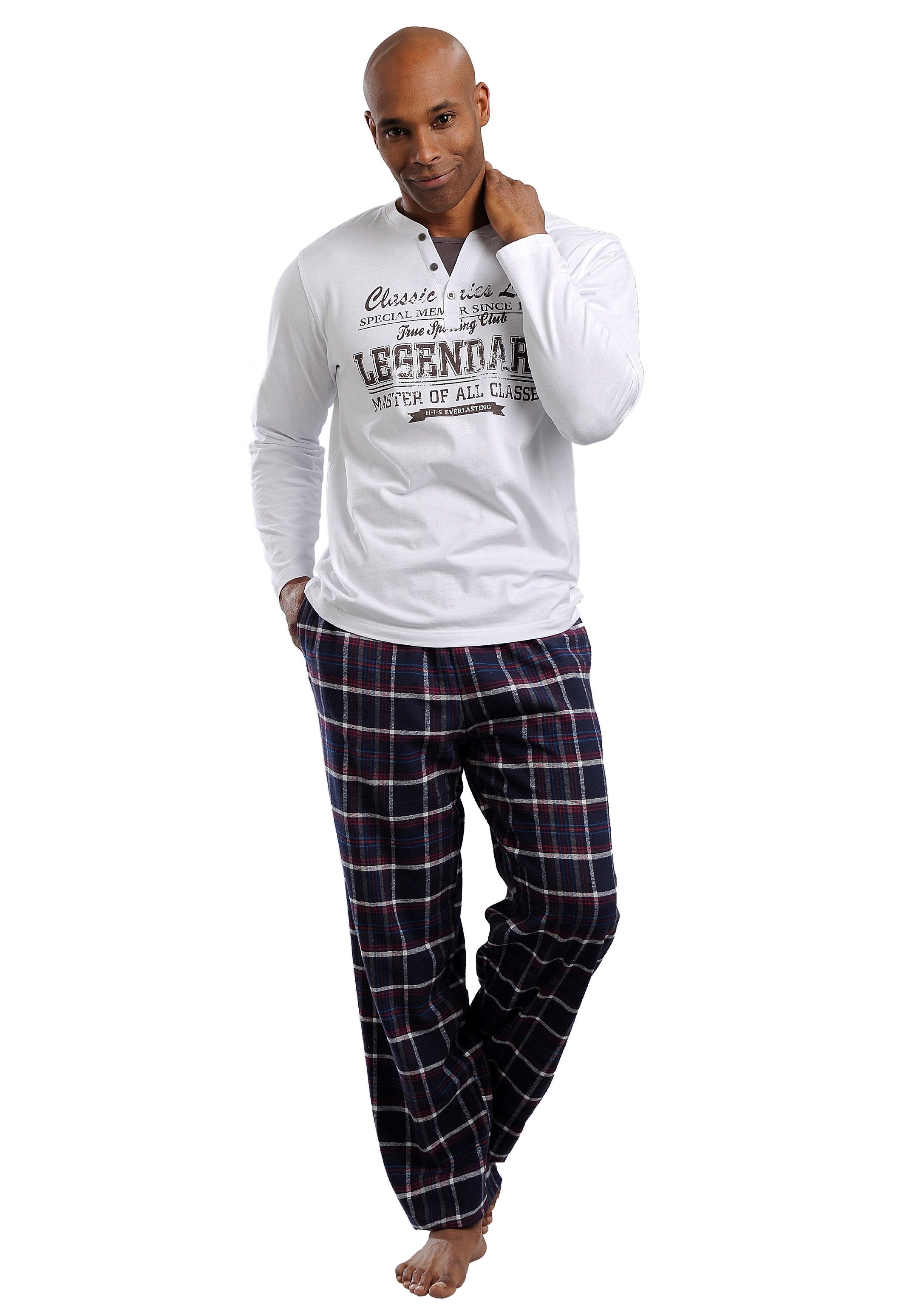 H.I.S Pyjama 1 Stück, 2 tlg. mit Flanellhose