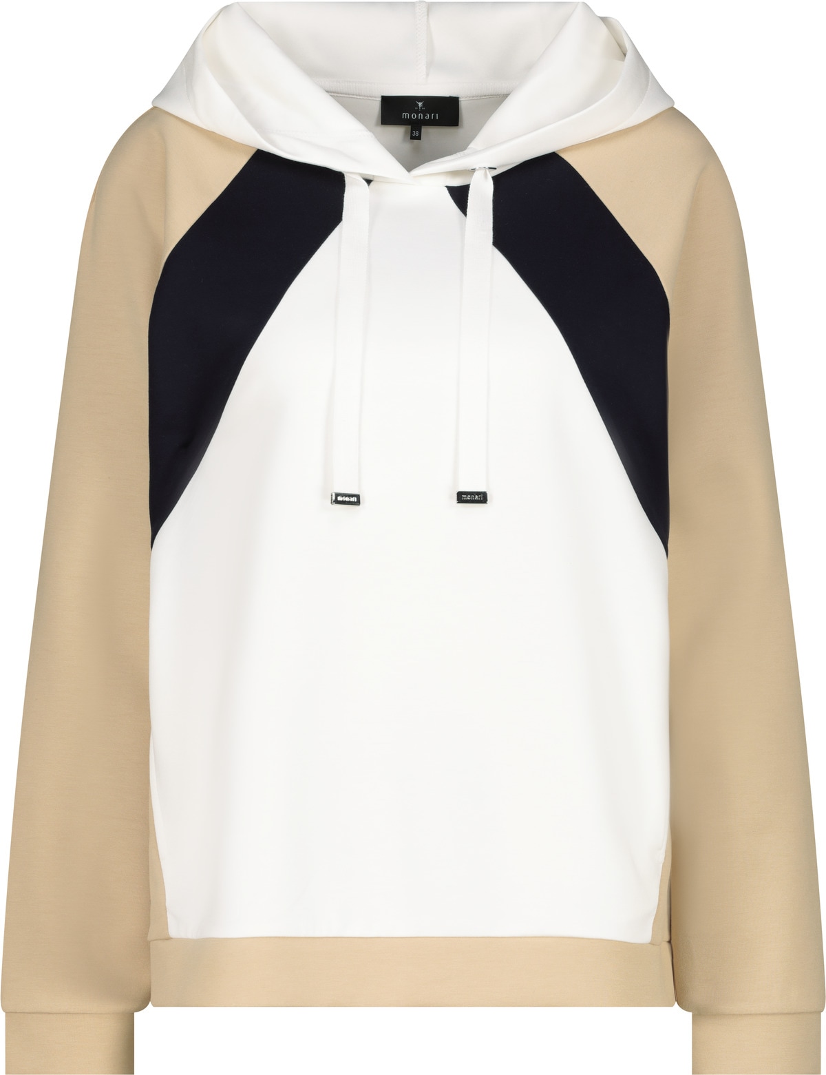 Monari Kapuzensweatshirt »Sweatshirt Colorblock«, Regular fit mit Rundhalsausschnitt