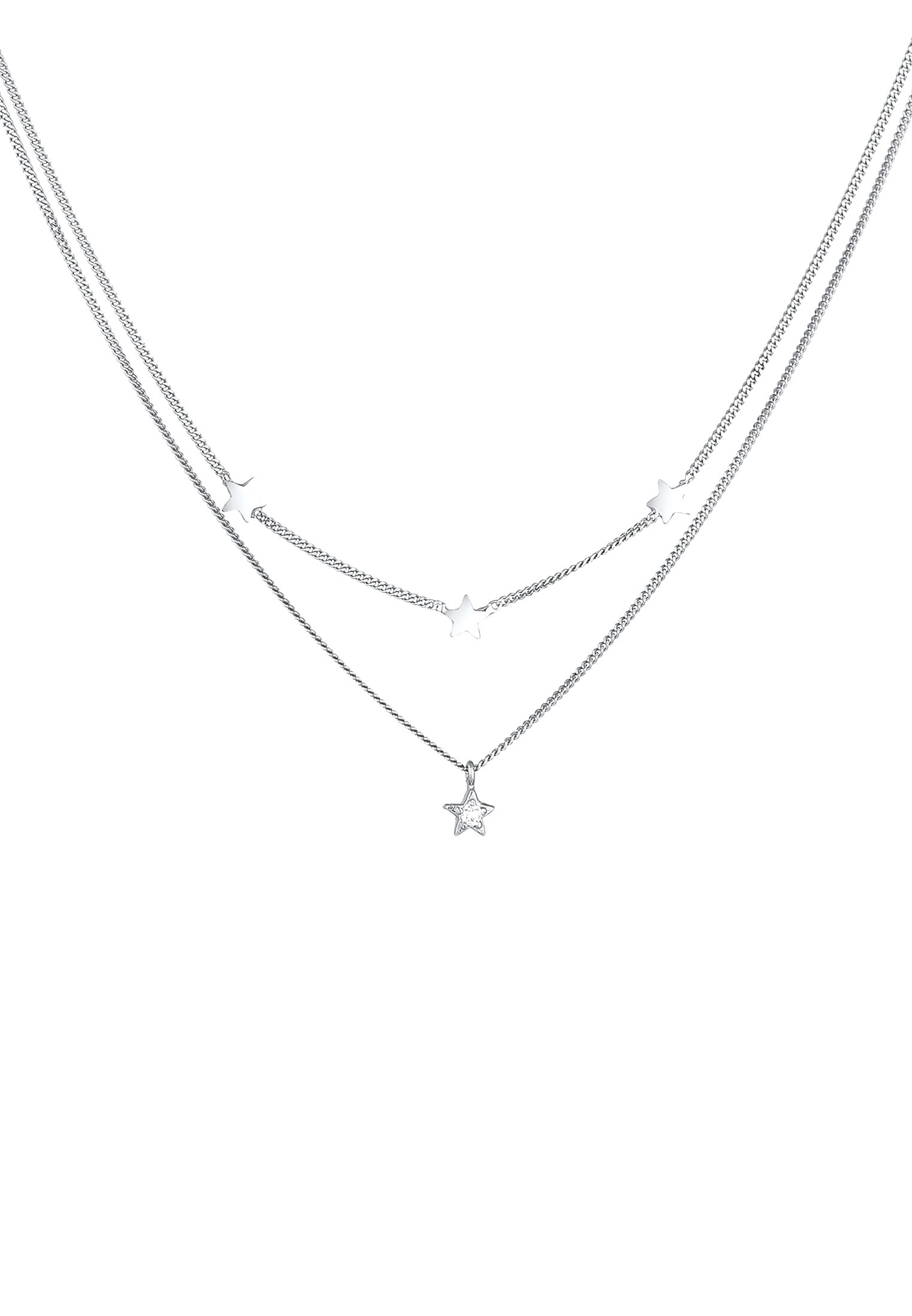 Elli Silberkette »Halskette Layer Stern Astro 925 Silber, mit Kristallen von Swarovski®«