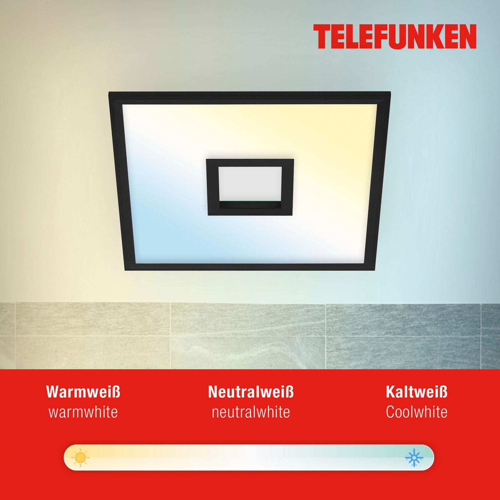 Telefunken LED Panel »319405TF CENTERBACK«, Leuchtmittel LED-Board | LED fest integriert, Deckenleuchte, RGB, Backlight, CCT, inkl. Fernbedienung, dimmbar