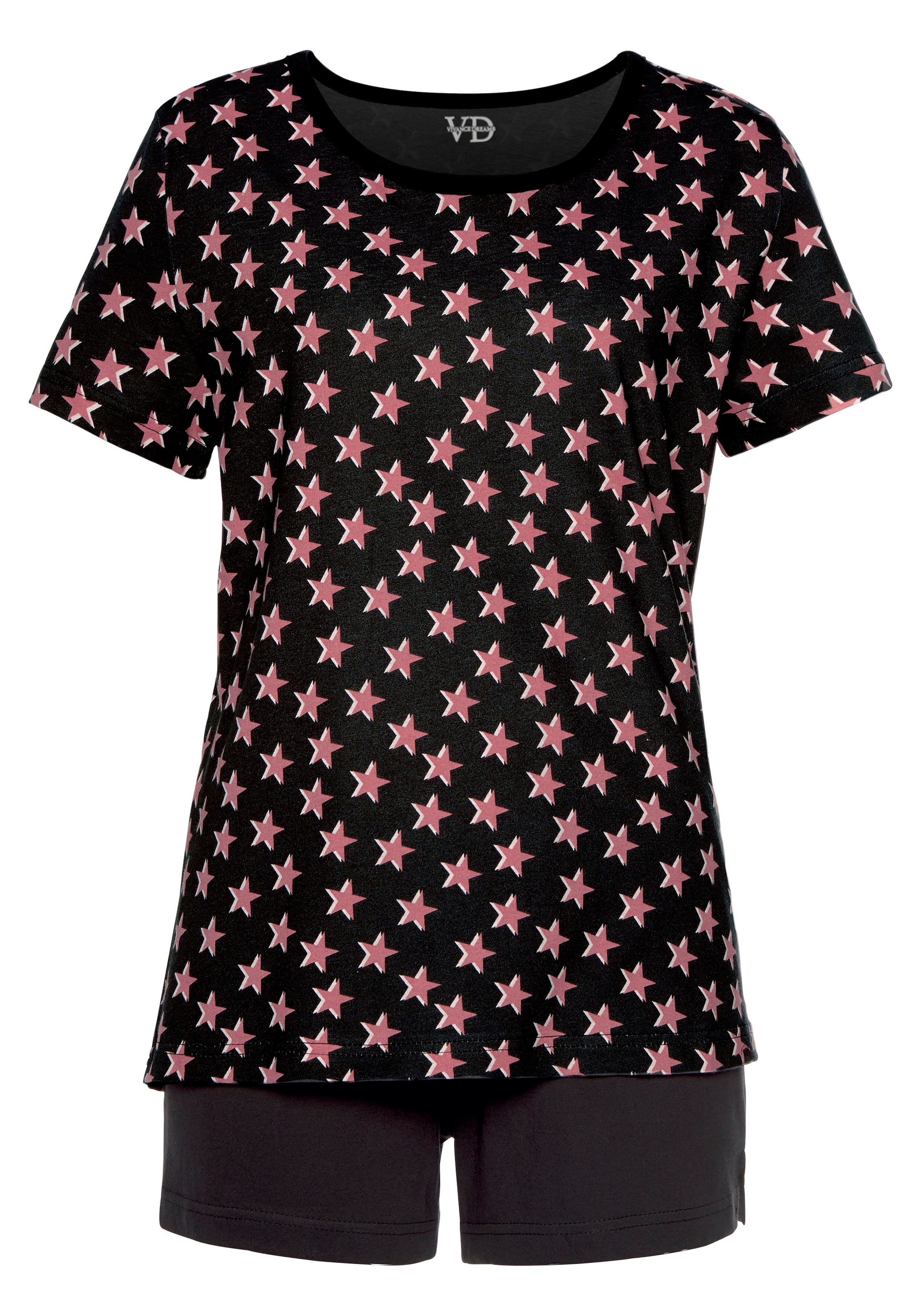 Vivance Dreams Shorty, (4 tlg., 2 Stück), mit Sternedruck