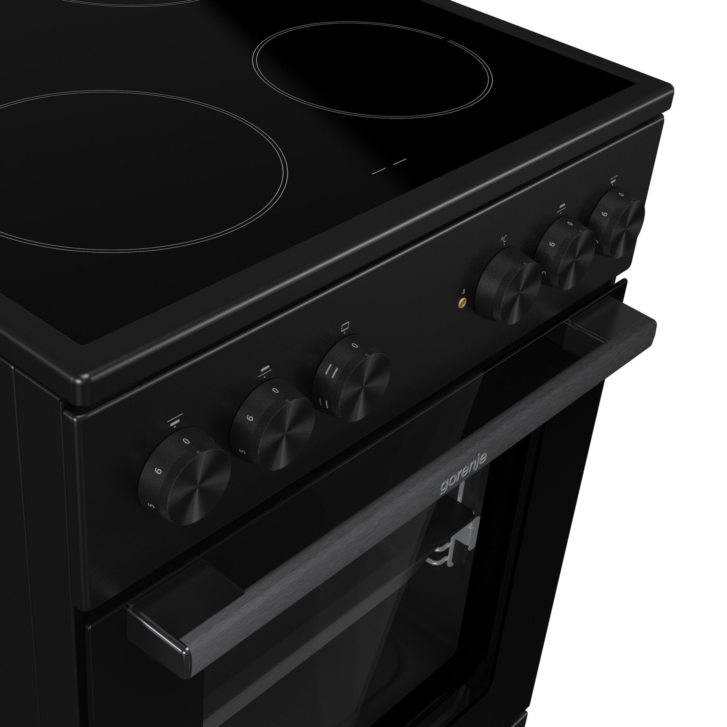 GORENJE Elektro-Standherd »GEC5A20BG« mit 1-fach-Teleskopauszug Aqua Clean 1 Stk. tlg. Black Design