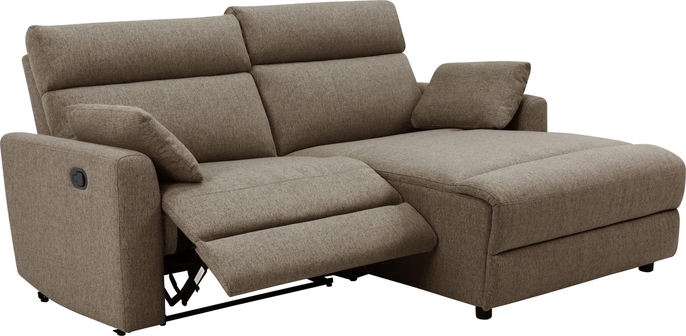 INOSIGN Ecksofa »JENNA, L-Form, 209cm, manuelle u. elektrische Funktion, mit USB A/C,«, Liegefunktion 105°-150°, Federkern, Struktur fein