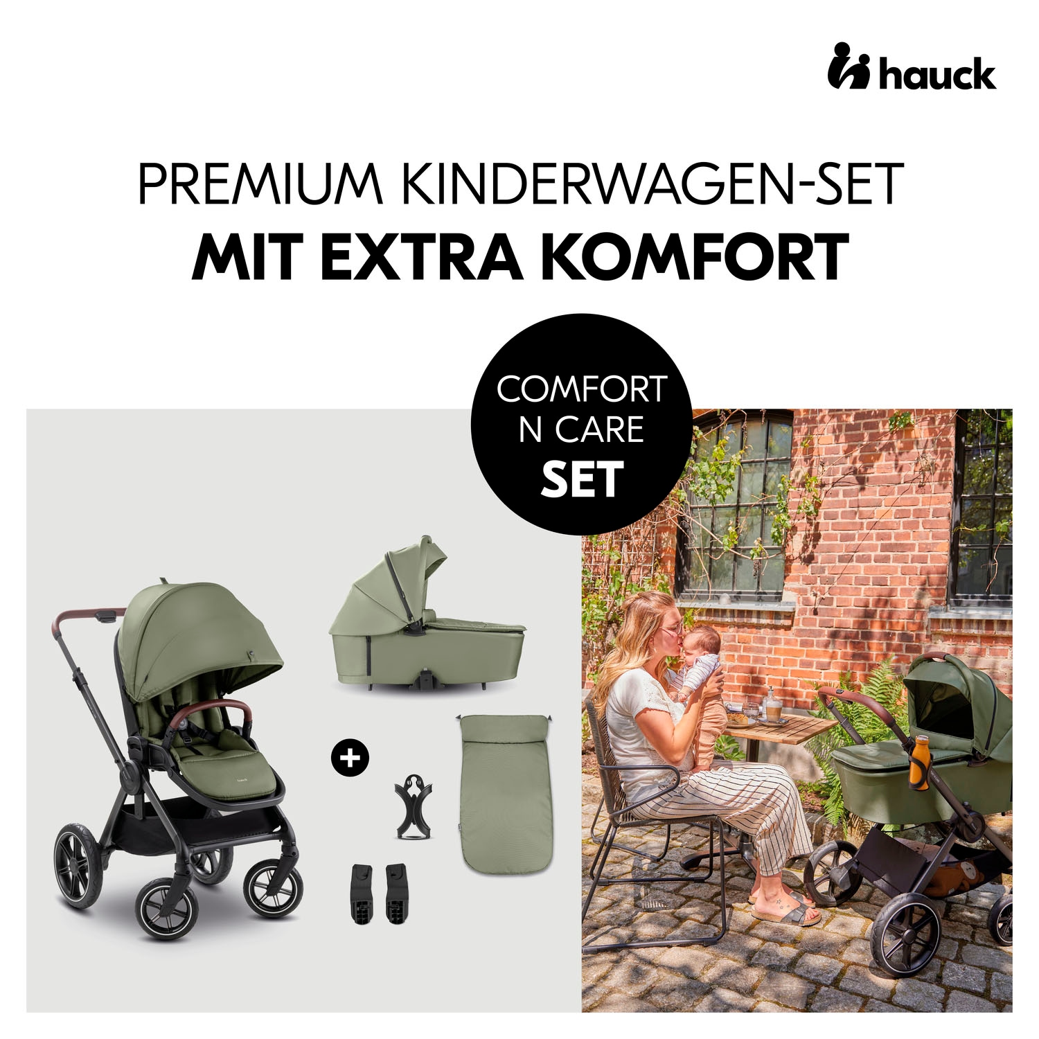Hauck Kombi-Kinderwagen »Comfort N Care«, 22 kg, Belastbarkeit bis 22 kg