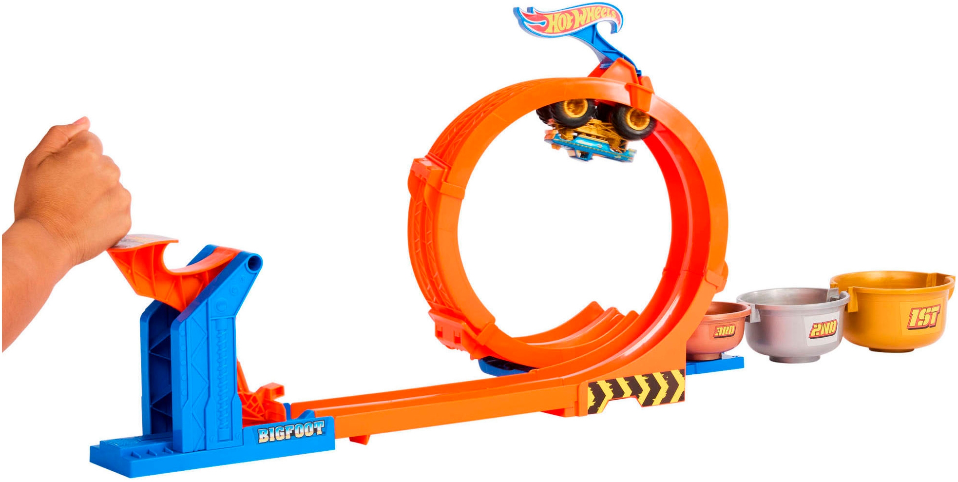 Hot Wheels Autorennbahn »Hot Wheels Monster Trucks 2-in-1 Loop & Flip Challenge«