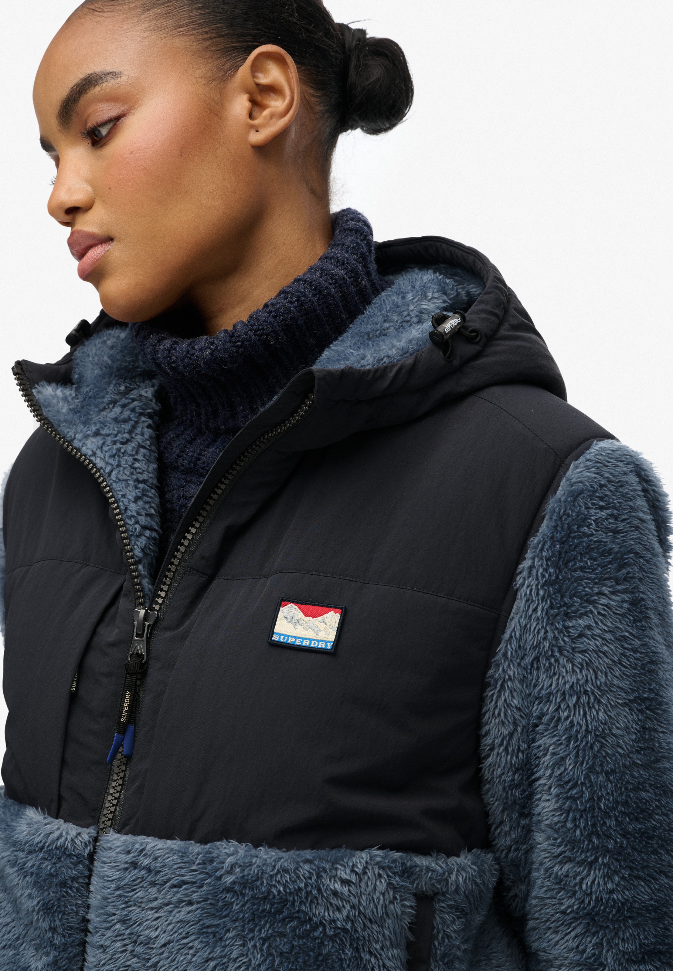 Superdry Hybridjacke »SUPER SOFT HYBRID FULL ZIP« mit Kapuze Kunstfaser, oversize