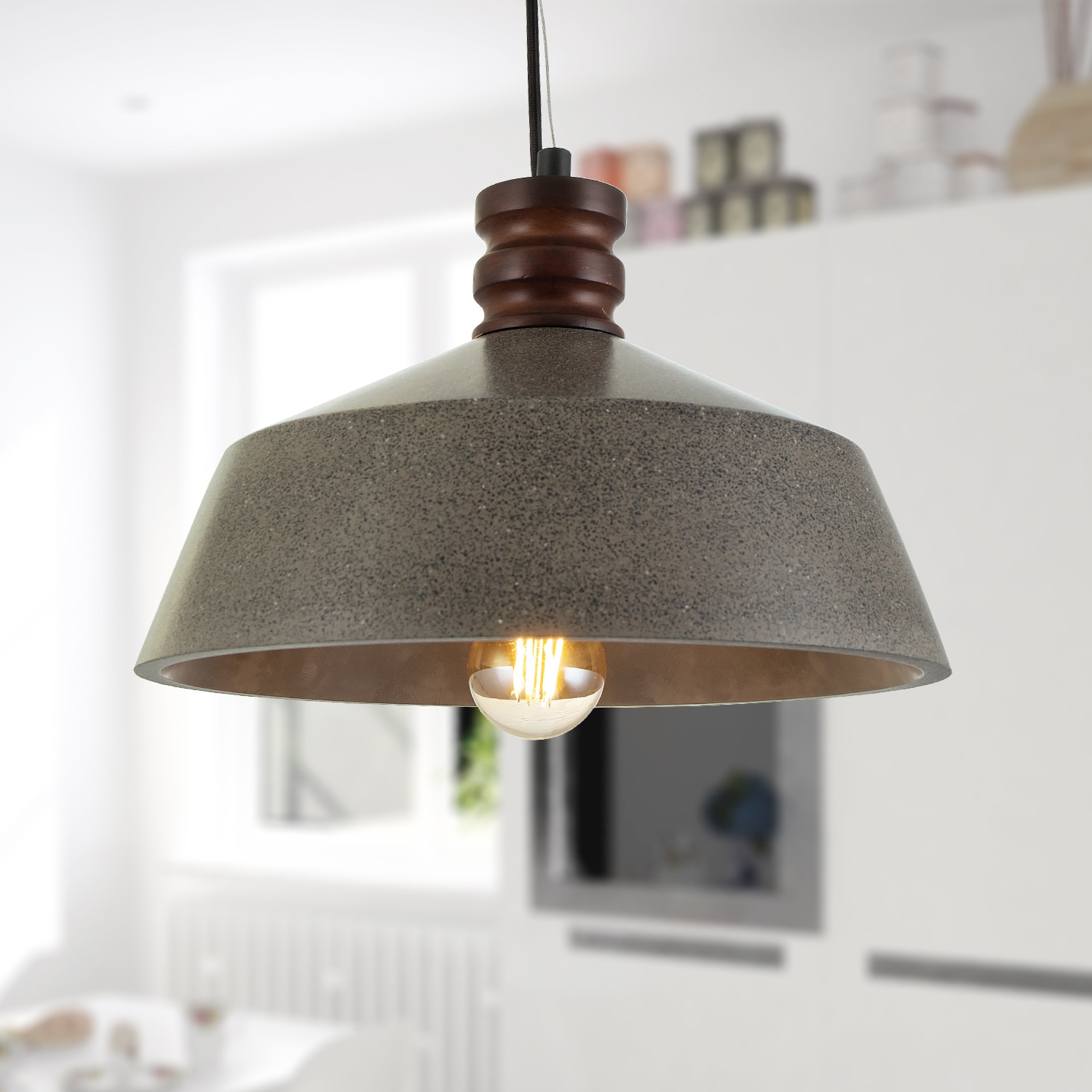 Paco Home Pendelleuchte »KUTTER«, 1 flammig, Leuchtmittel E27 | ohne Leuchtmittel, LED, E27, Lampe Für Wohnzimmer Esszimmer Küche, Höhenverstellbar