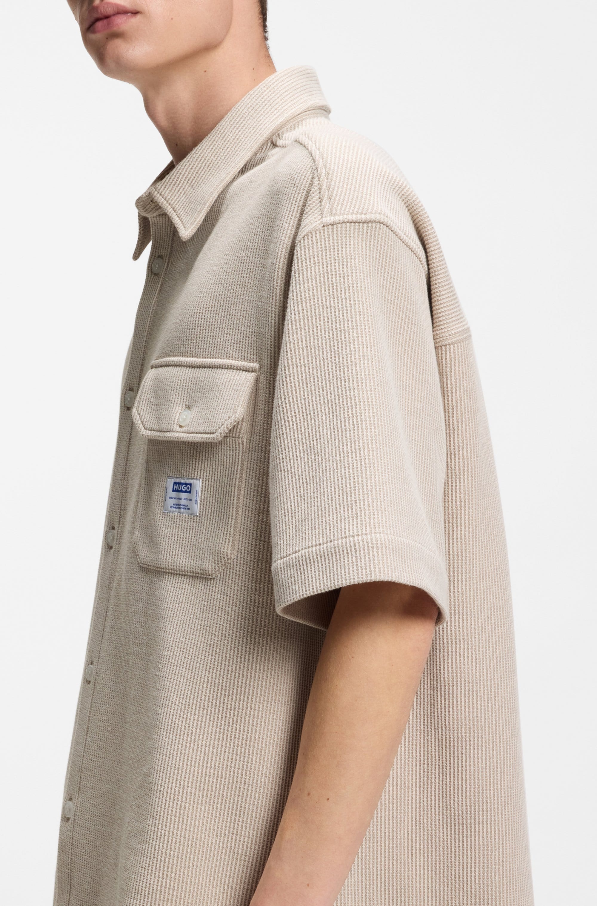 HUGO Blue Kurzarmhemd »Ebaffino« mit Waffelstruktur, Relaxed Fit