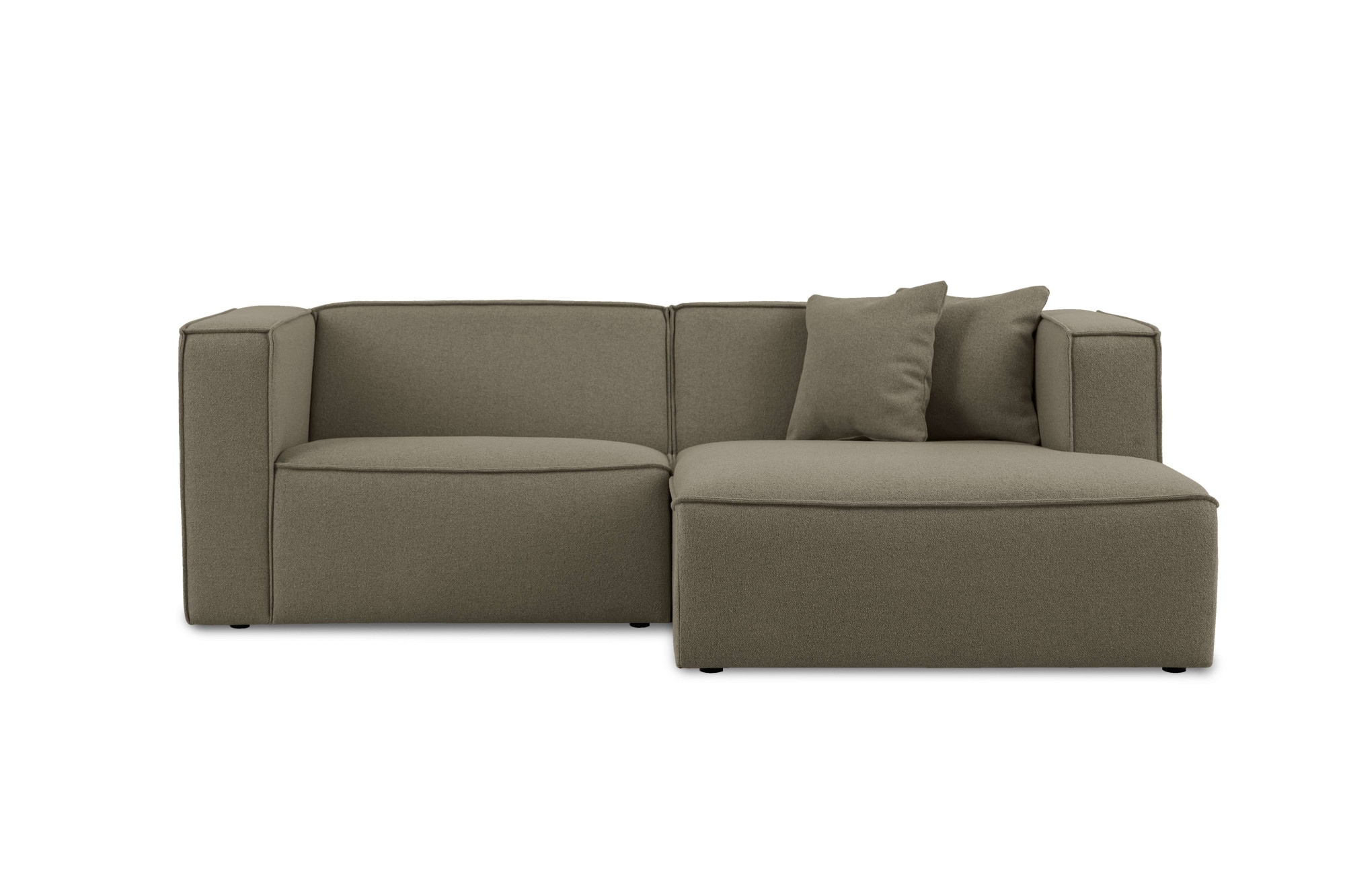 OTTO home Ecksofa »Tammie«, Breite 222 cm, Webstoff fein, bodentief, mit Wellenunterfederung