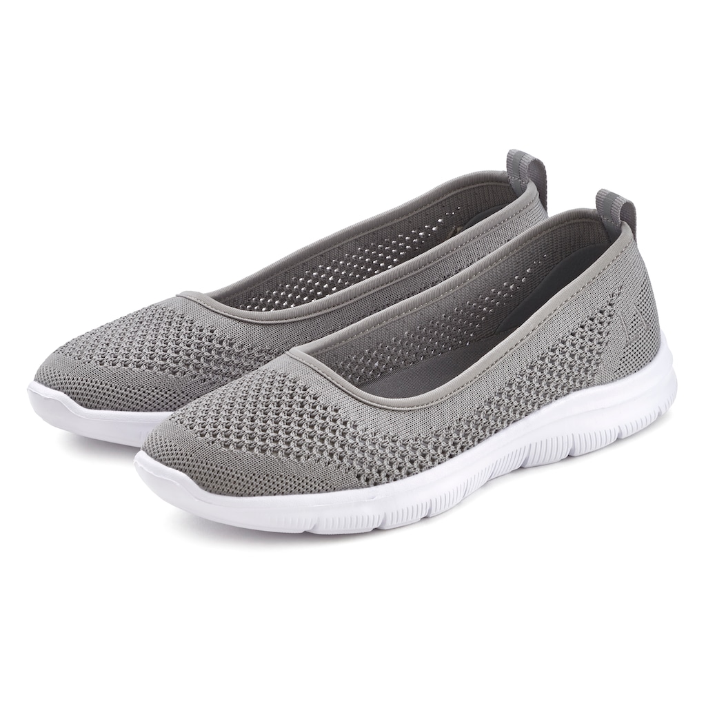 LASCANA Sneaker Ballerinas, ultraleichter Slipper,Freizeitschuh aus Mesh, weicher Innensohle VEGAN