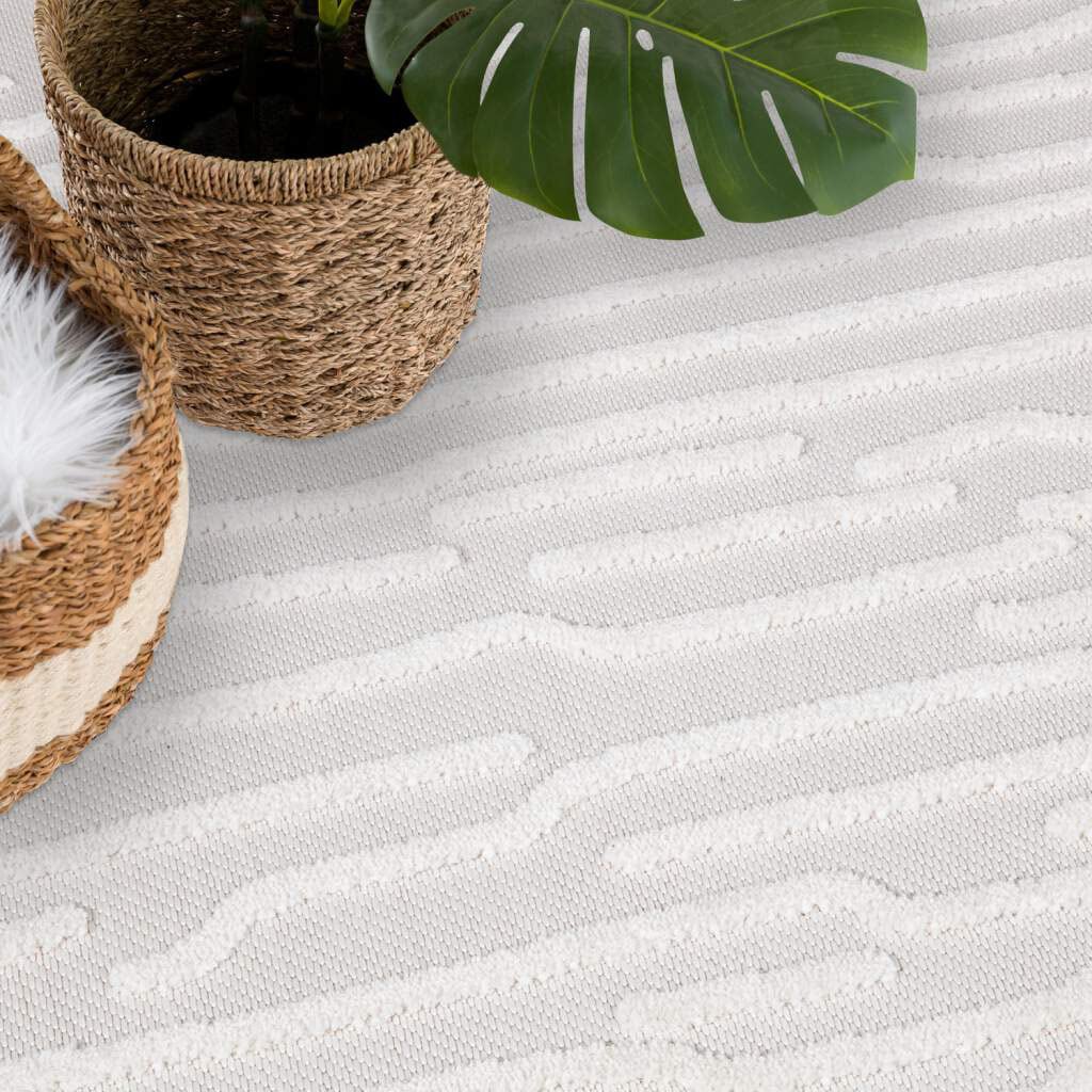 Carpet City Teppich »In-& Outdoorteppich UV-beständig 450, & Gestreift«, Santorini Küche, für rechteckig, Balkon, Flur Terrasse, 3D-Effekt, Wetterfest