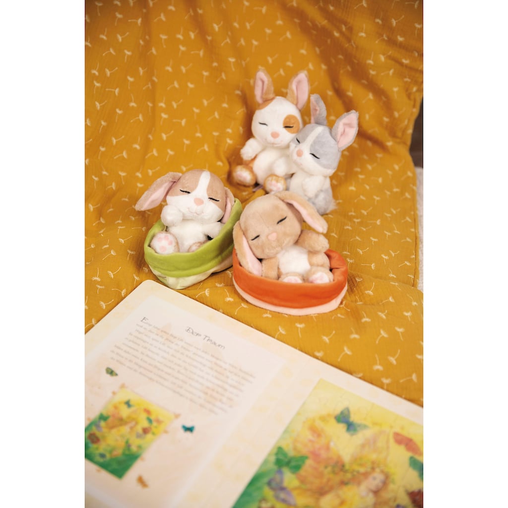 Nici Kuscheltier »Sleeping Pets, Hase grau/weiß, 12 cm«