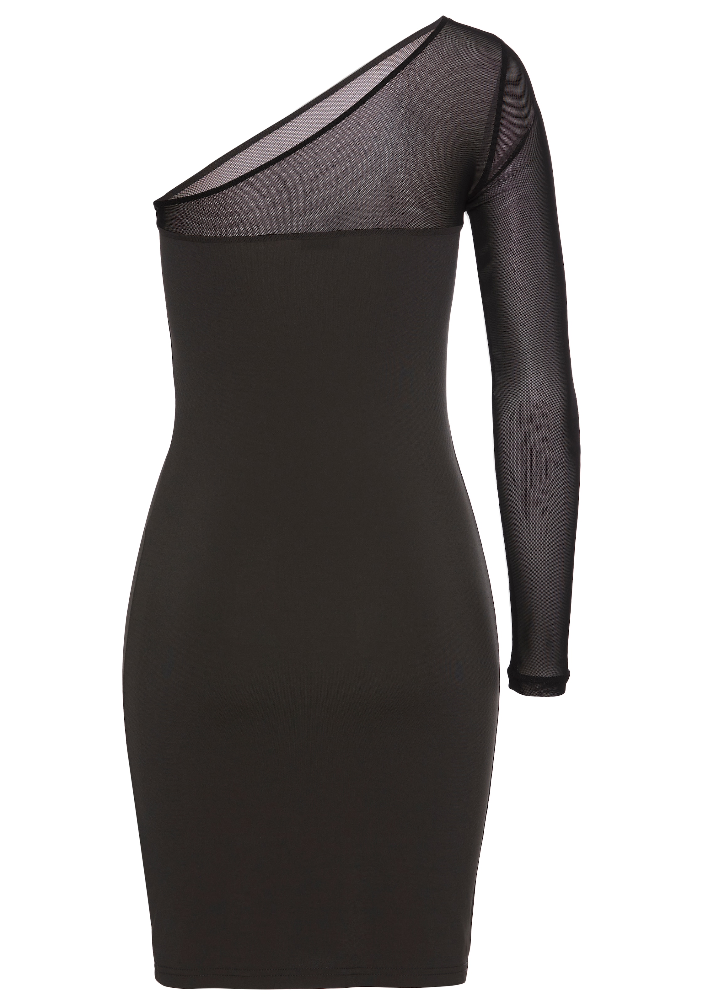 Laura Scott Druckkleid, mit Mesh-Einsatz und asymmetrischem Ausschnitt