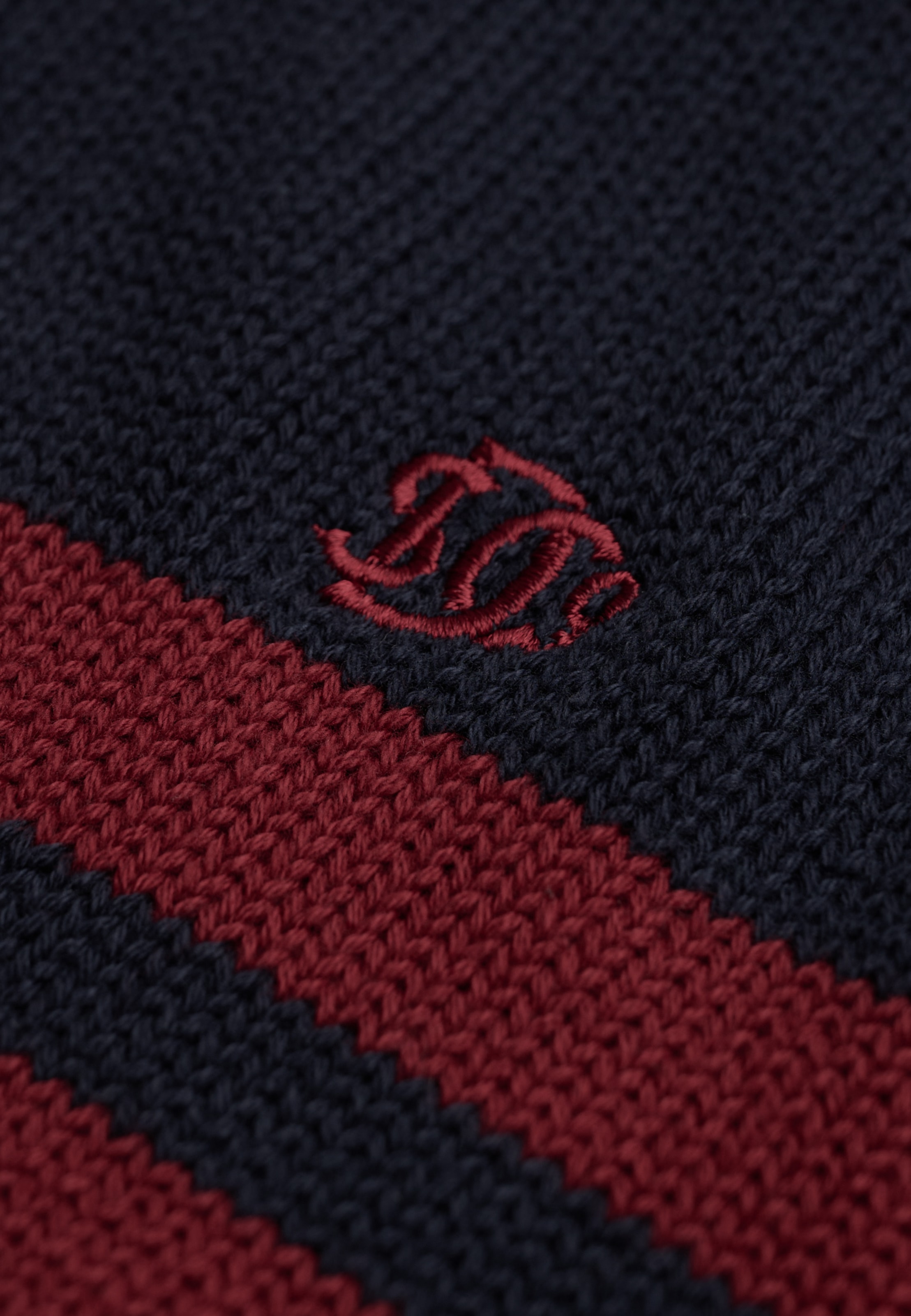 Superdry Strickpullover »COTTON STRIPE HALF ZIP KNIT« Baumwolle, slim fit