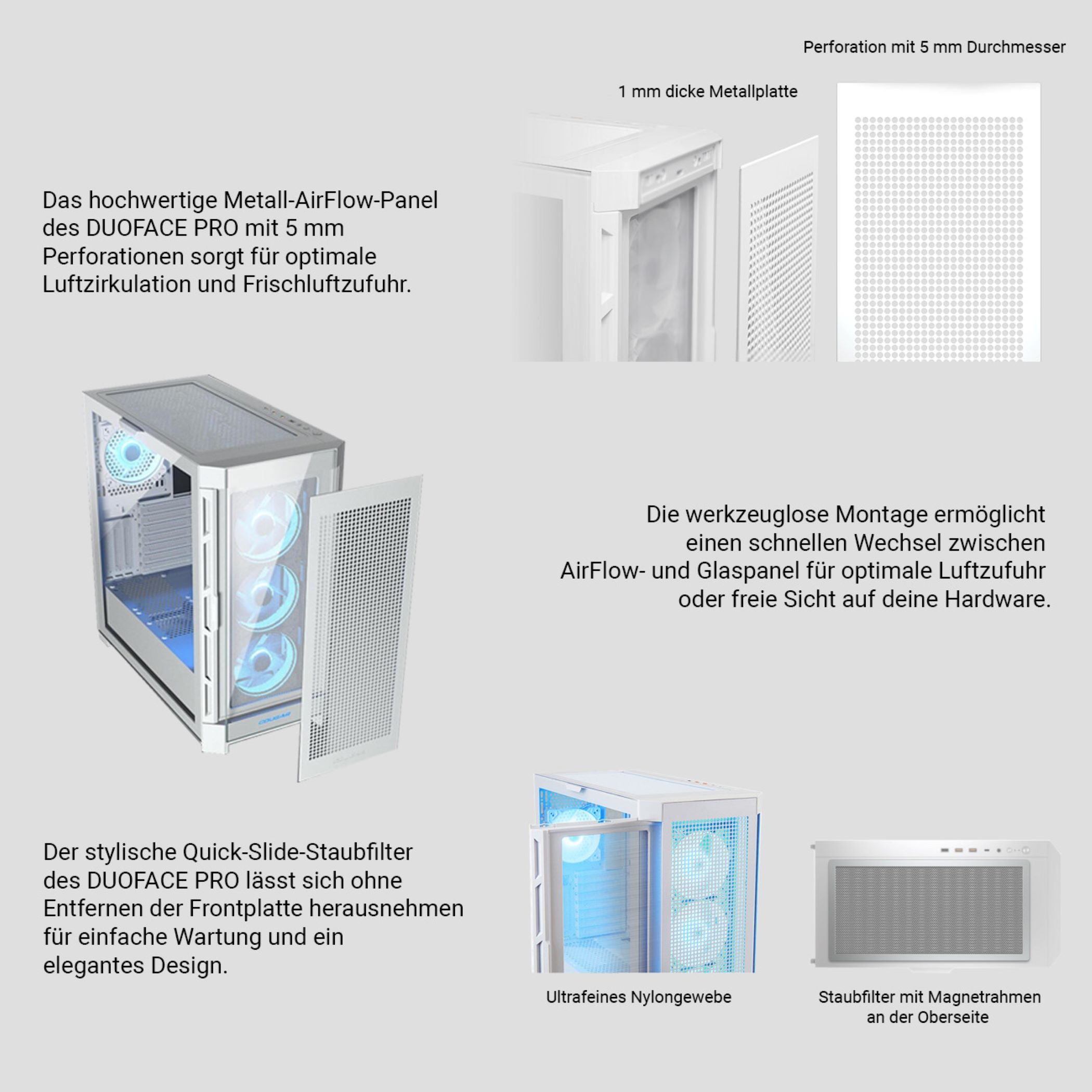 Cougar Gaming-PC »DUOFACE PRO WT 7663 AMD Ryzen 7 9800X3D RTX 5090 64GB DDR5 2TB SSD« Windows 11, DDR5 RAM, Gen4 SSD