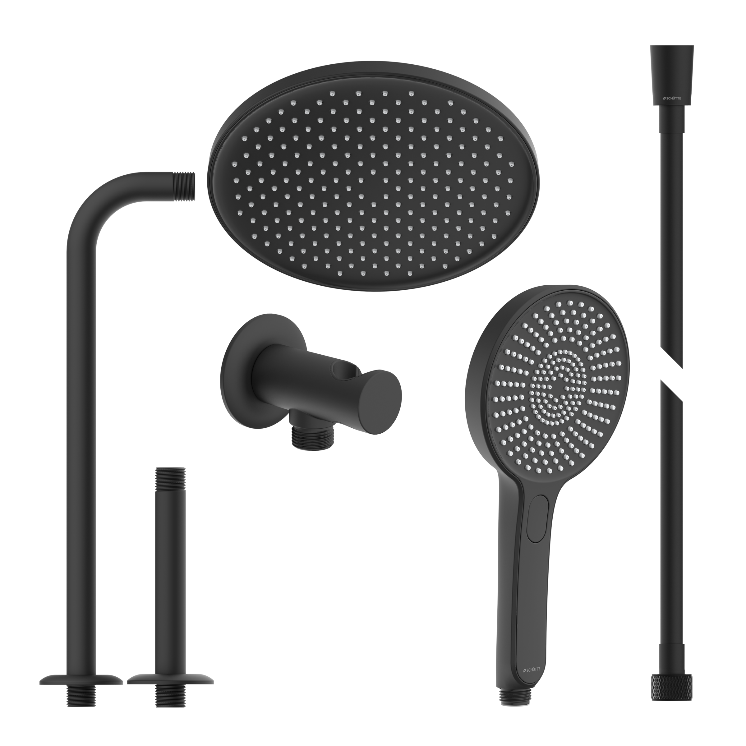 Schütte Brausegarnitur »KARIBIK«, Brause-Komplettset, schwarz matt, für die Dusche, Überkopfbrauseset