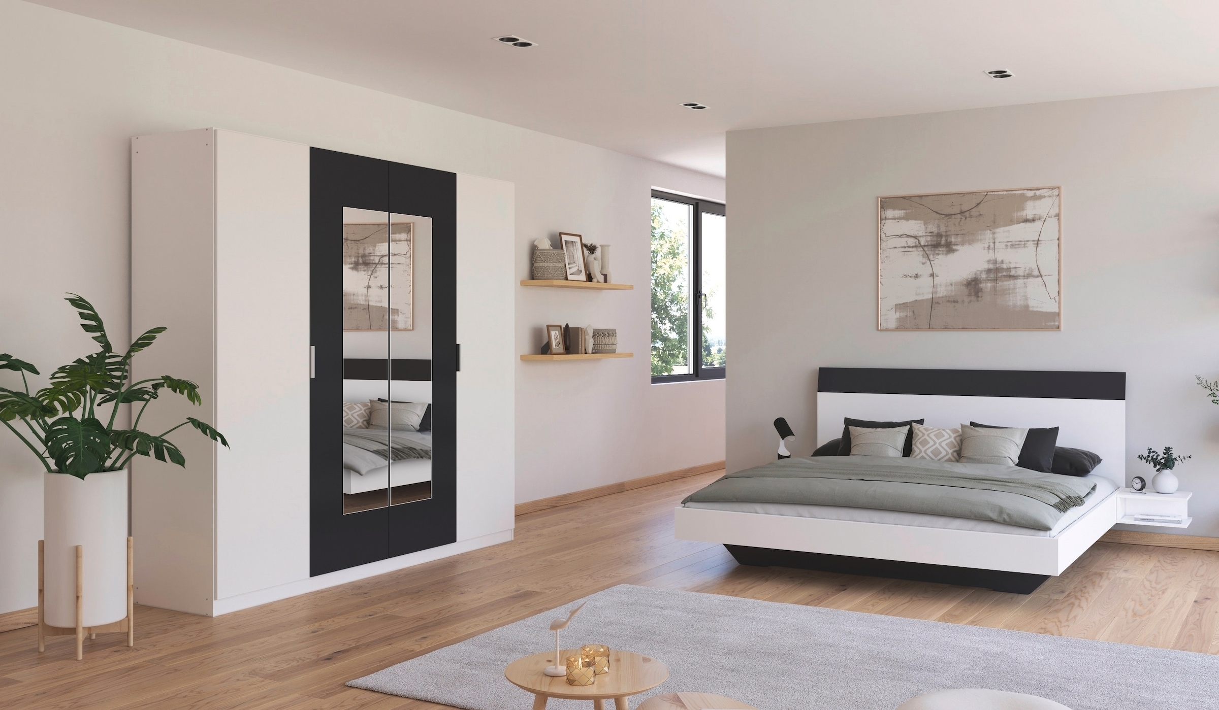 rauch Schlafzimmer-Set »Monza«, mit Drehtürenschrank Breite 226 cm, Bettanlage in 2 Breiten