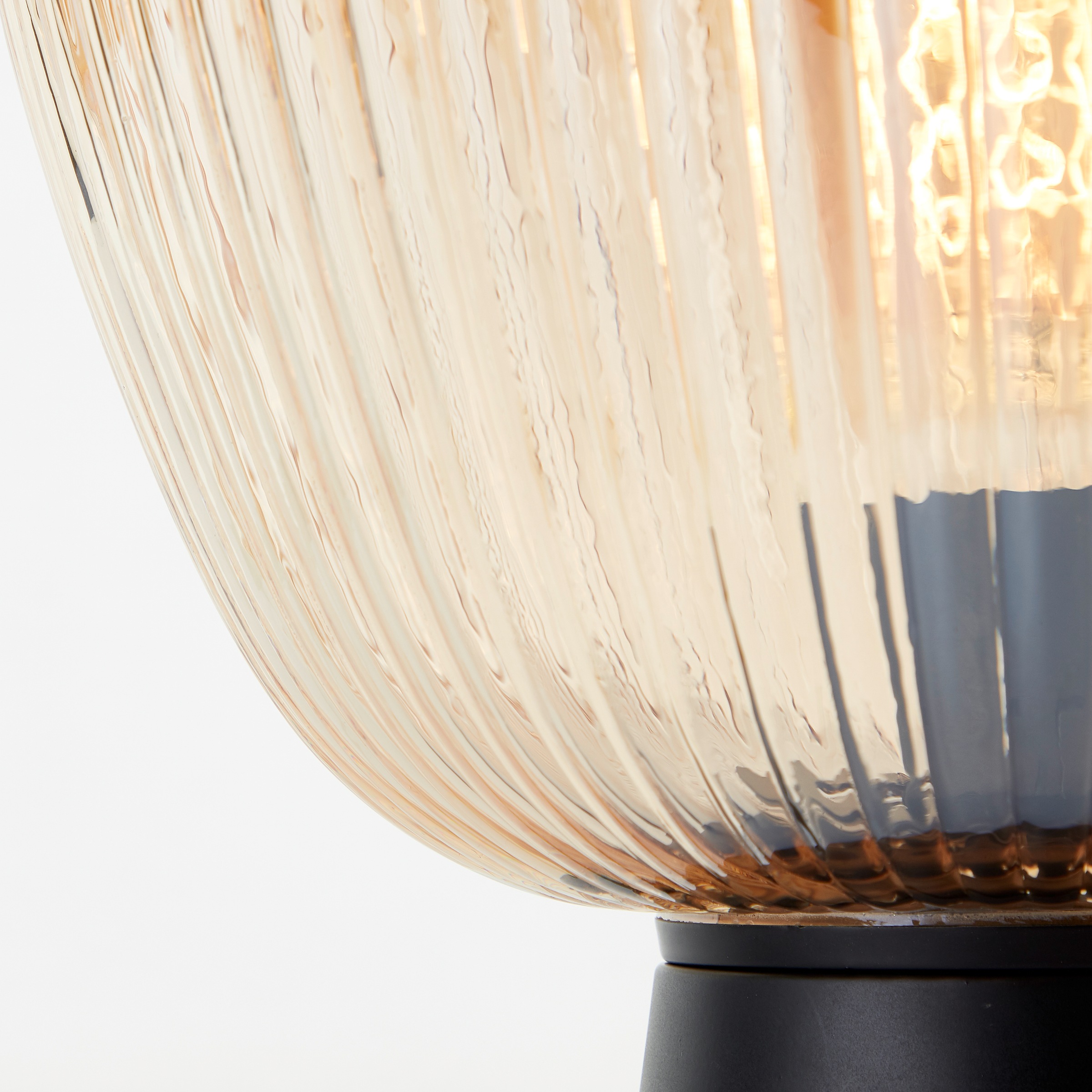 Brilliant Tischleuchte »Kaizen«, 1 flammig, Leuchtmittel E27 | ohne Leuchtmittel, Riffelglas, 25 x 25 cm, E27, Amber-Bernsteinfarben