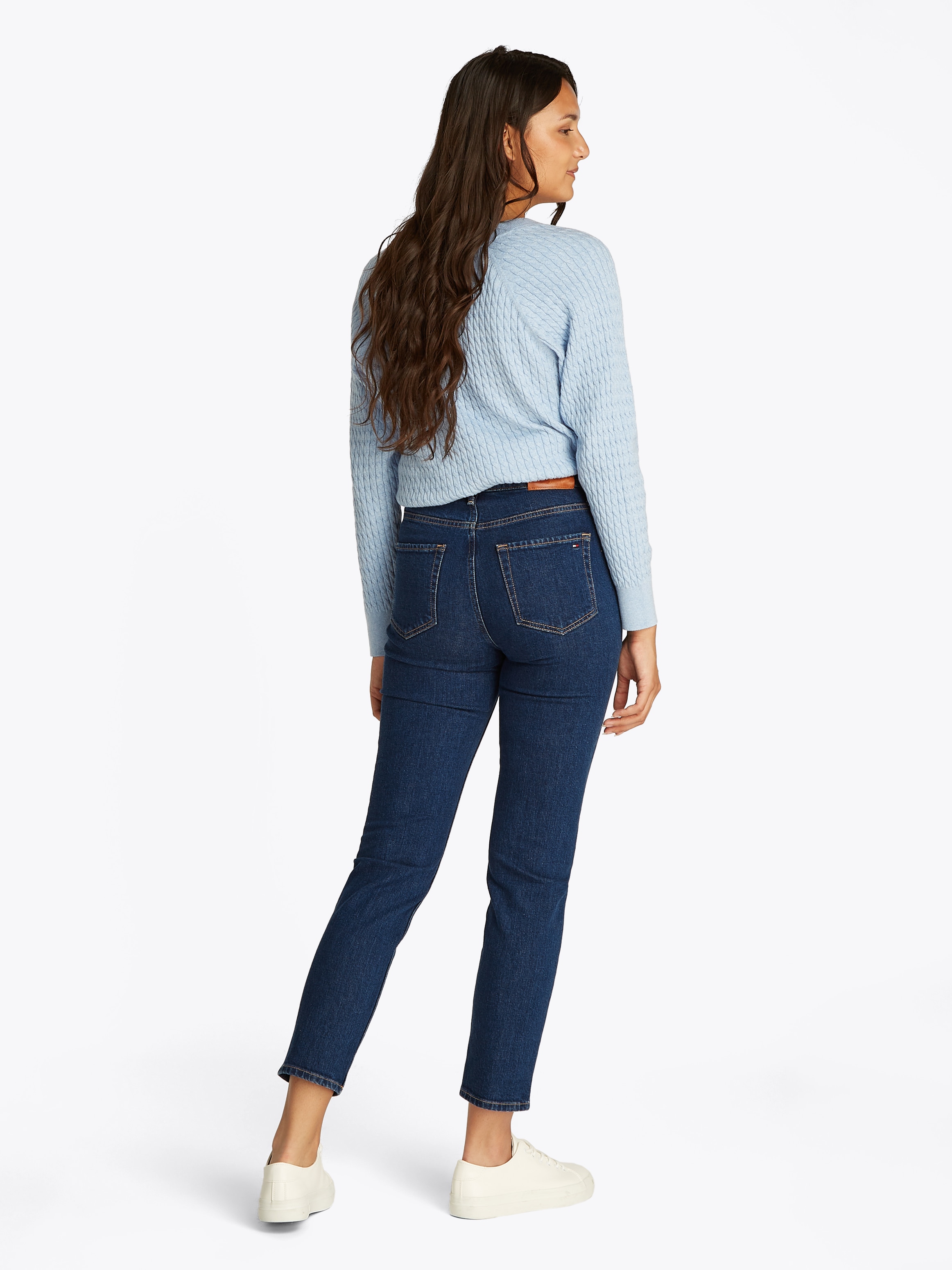 Tommy Hilfiger Slim-fit-Jeans »Slim Cigarette High Waist«, mit Logo-Badge, in blauer Waschung