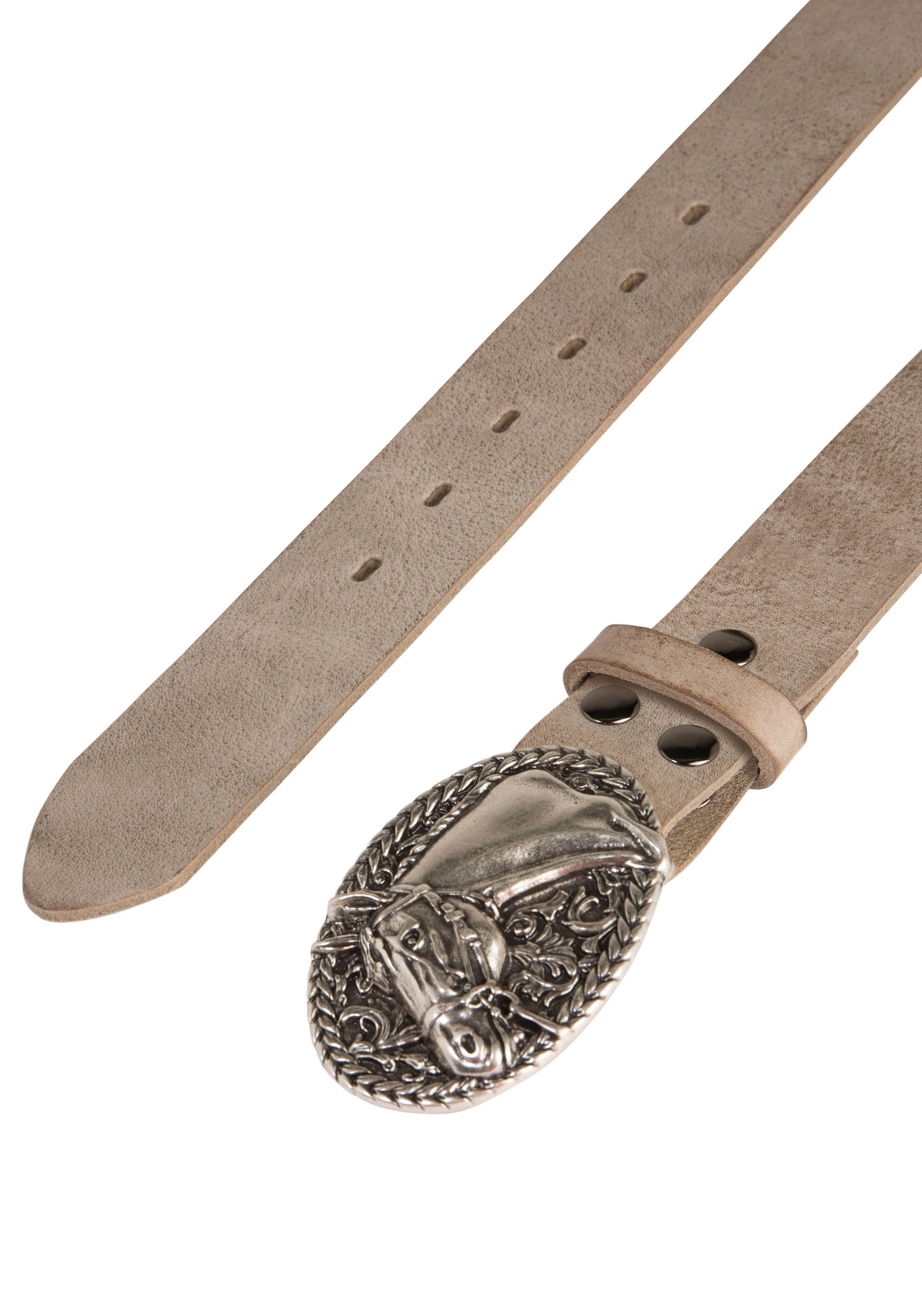 Rettungsring Gürtel Ledergürtel mit austauschbarer Schließe »Pferdekopf Oval«