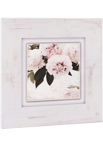 Home affaire Holzbild »Rosa Blumen«, 40/40 cm kaufen