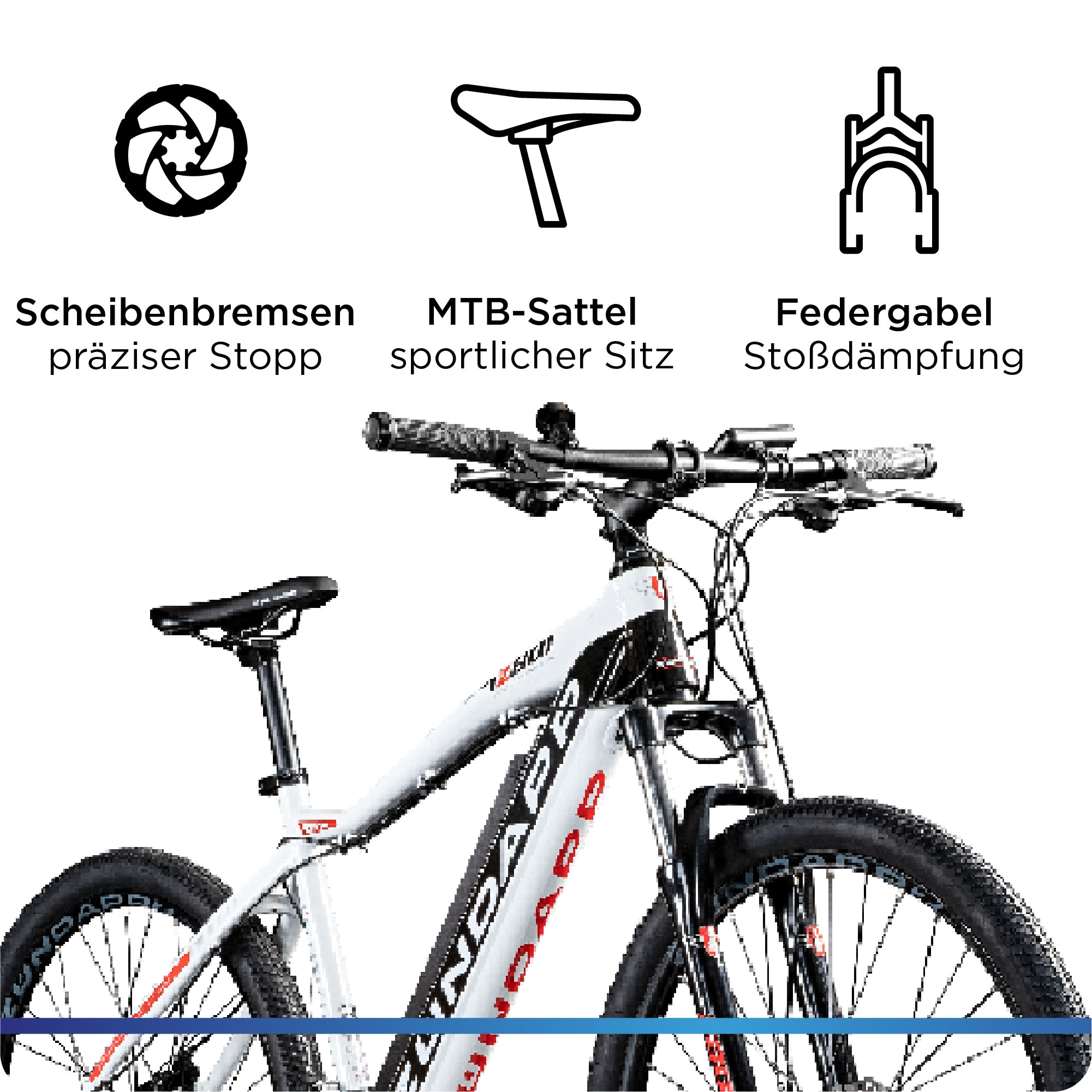 Zündapp E-Bike »Z801«, 21 Gang, Shimano, Tourney RD-TY300, Heckmotor 250 W, Pedelec, Elektrofahrrad für Damen u. Herren, MTB