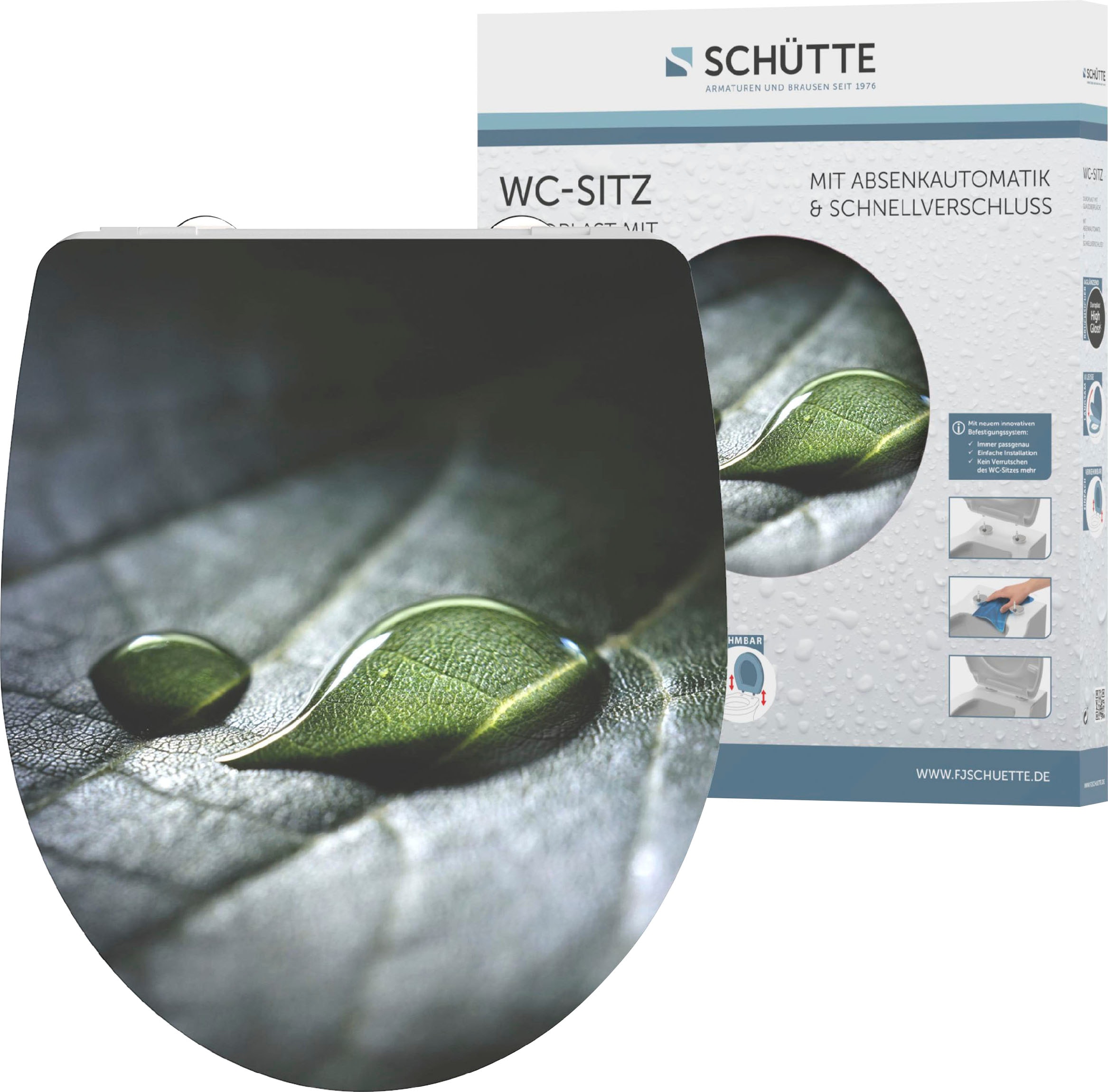 Schütte WC-Sitz 'Raindrop HG' mit Absenkautomatik Duroplast