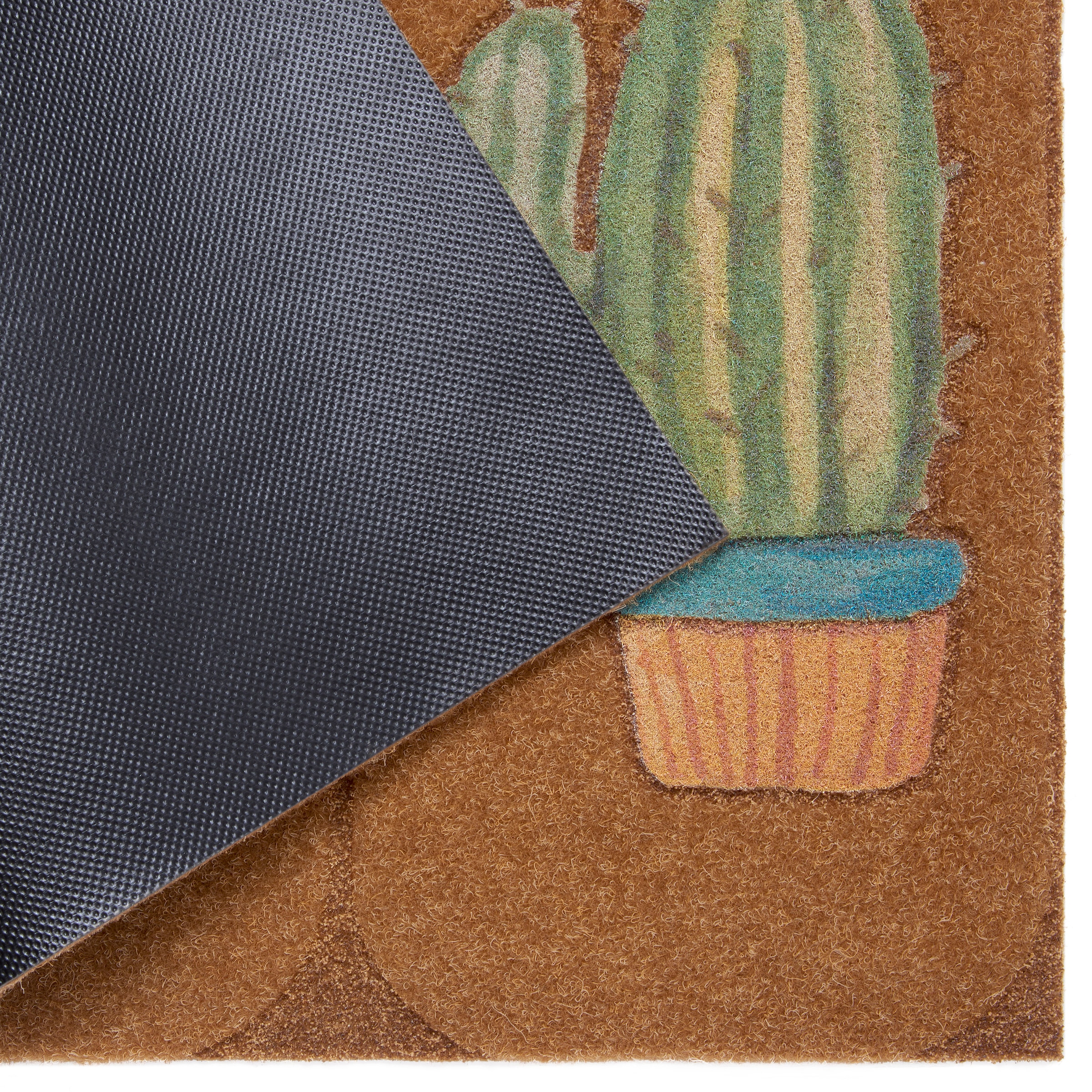 my home Fußmatte »Kaktus«, rechteckig, Kokos-Look, Robust, Pflegeleicht, Rutschfest, Farbenfroh, Schmutzfang