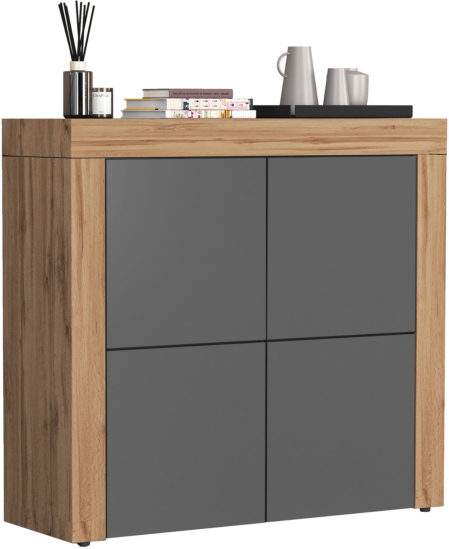 INOSIGN Highboard »CHRONOS Breite 140 cm mit 4 Türen und 8 Fächer 'Made in Italy'«, (1 St.), Hohes Sideboard, Kommode, Schrank, Grifflos mit Push to Open