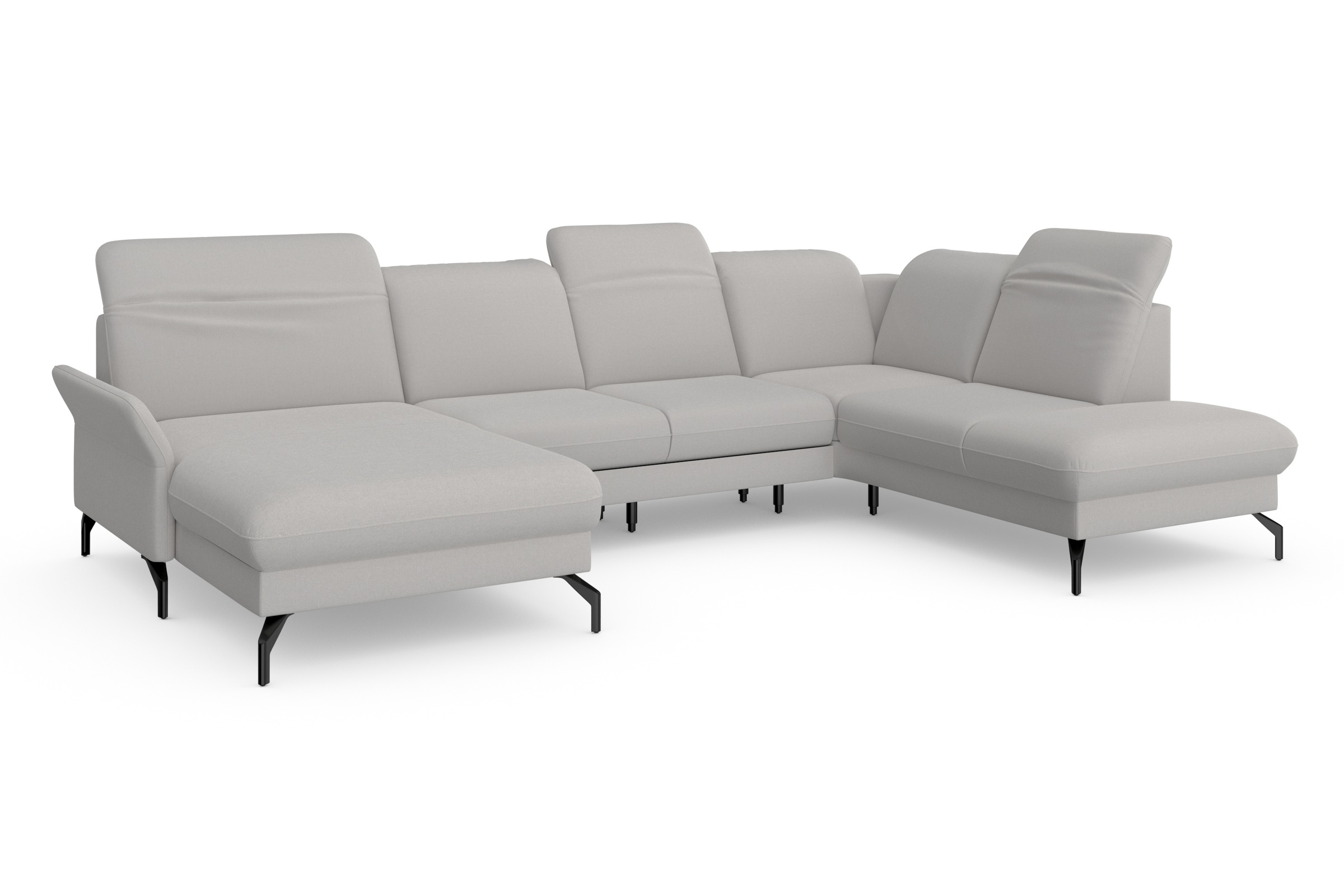 sit&more Wohnlandschaft »Fashion U-Form«, wahlweise mit Kopfteilverstellung, Vorziehsitz, motorisch, Metallfüße