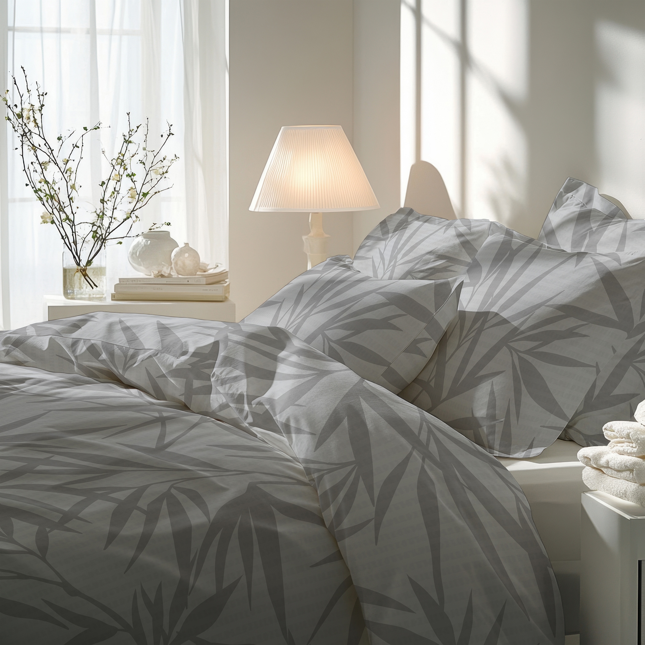 Florella Bettwäsche »Palomo silber  Soft-Touch Seersucker,  50% Baumwolle«