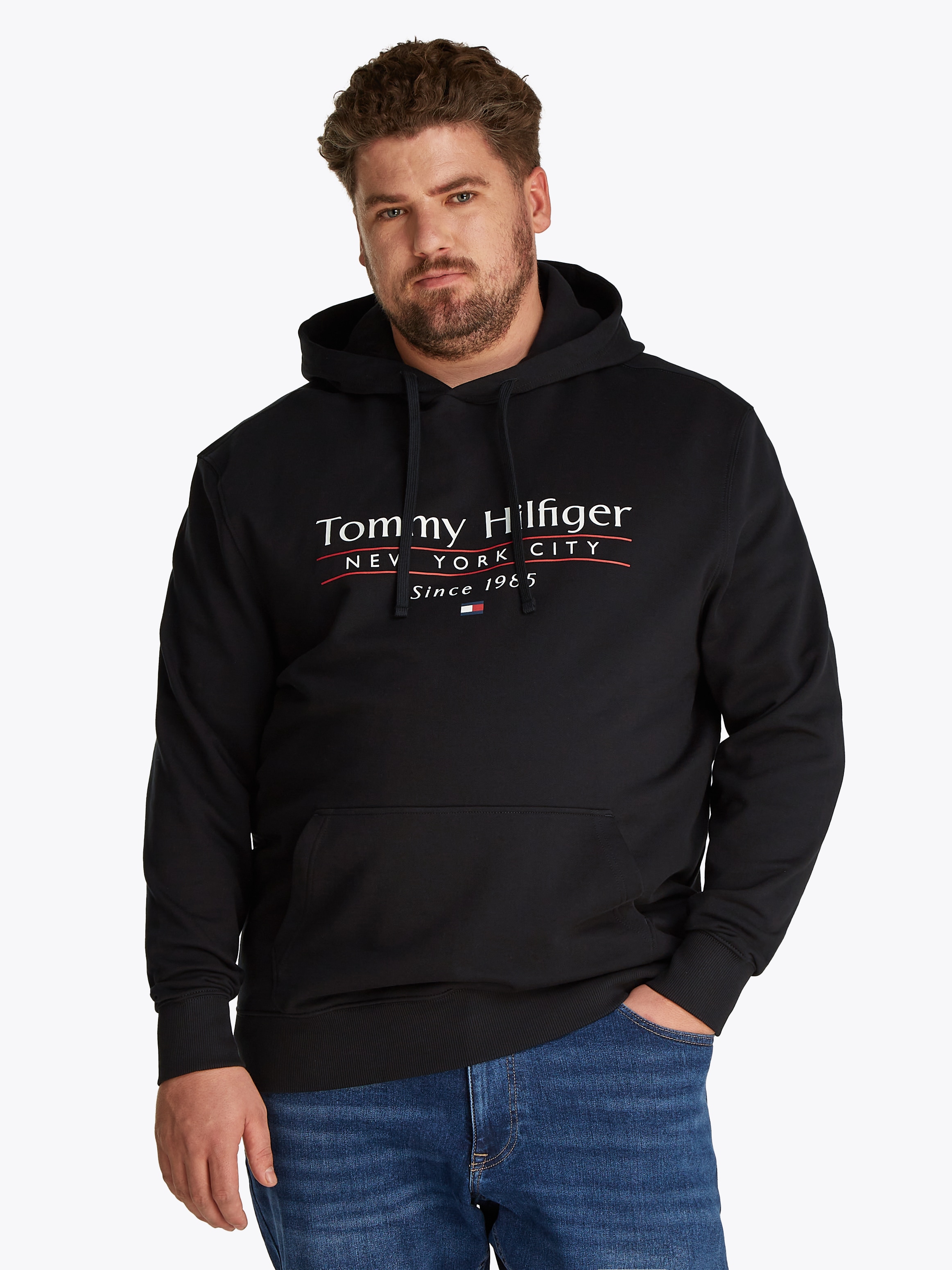 Tommy Hilfiger Big & Tall Kapuzensweatshirt »BT-HILFIGER CENTER STACK HOODY-B«, Große Größen