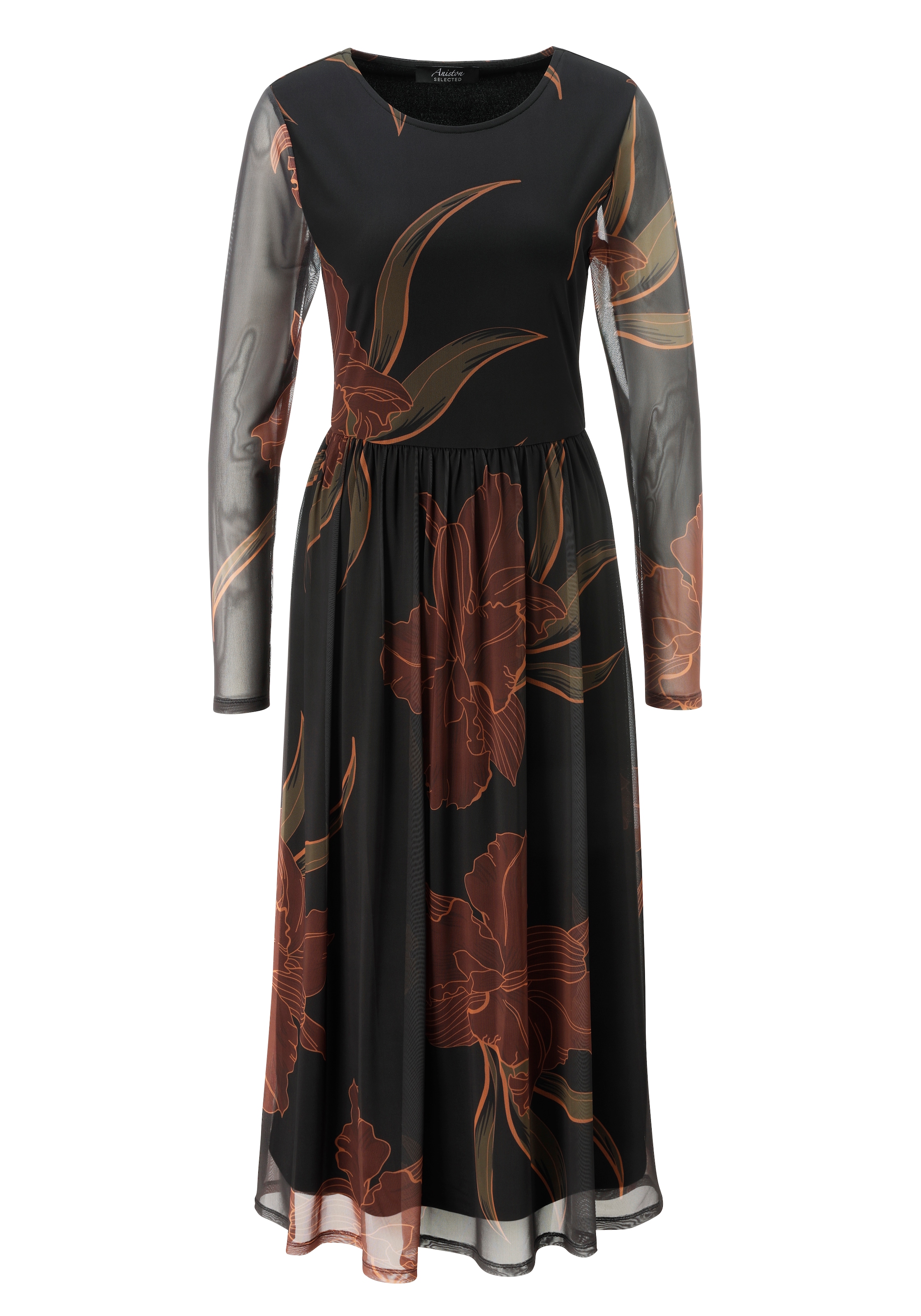 Aniston SELECTED Maxikleid in Mesh-Qualität und Gummizug in der Taille - NEUE KOLLEKTION
