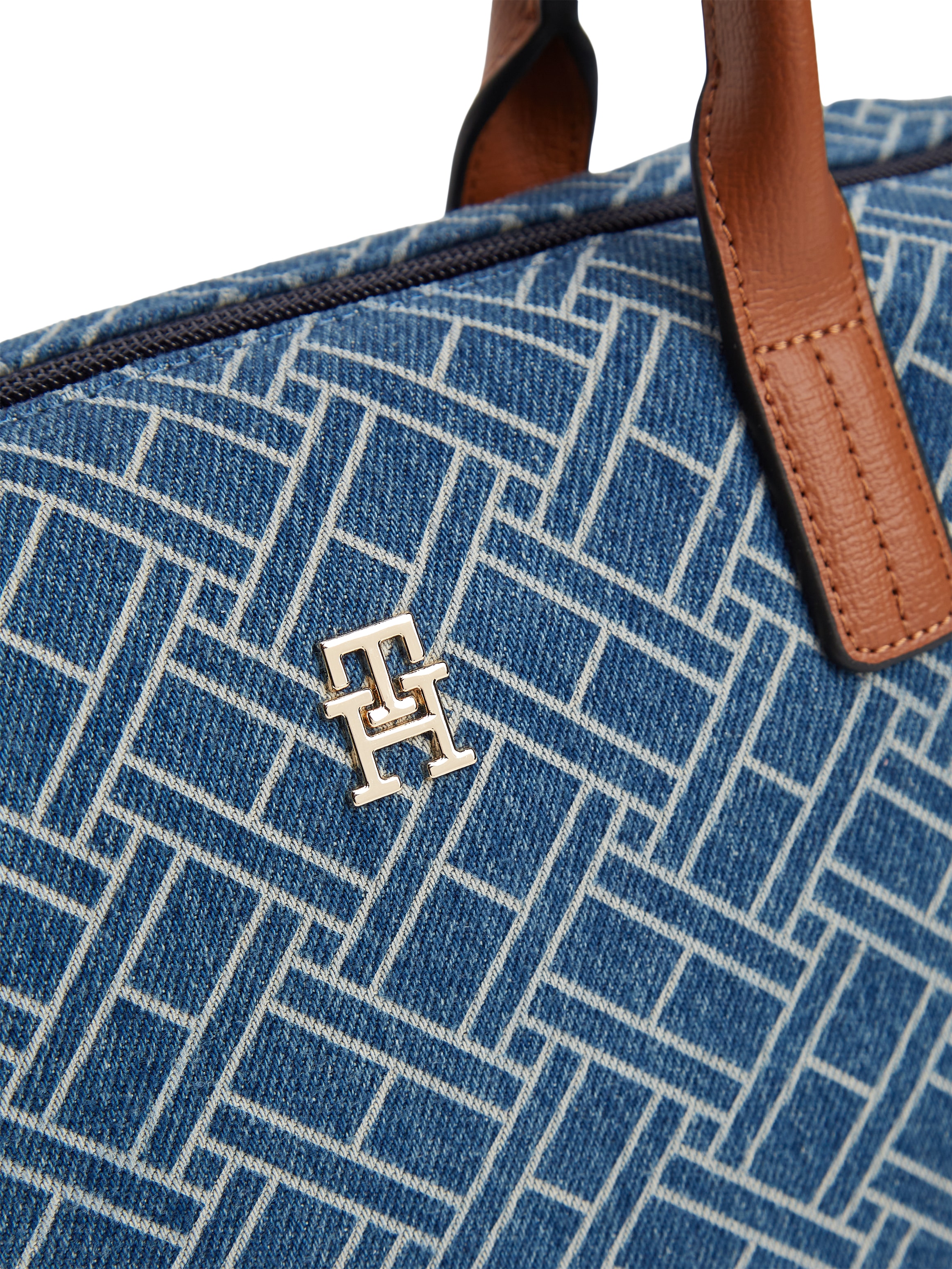 Tommy Hilfiger Tragetasche »POPETTE MINI TOTE DENIM FLAG« Damen Umhängetasche, Schultertasche, Handtasche mit TJ-Label