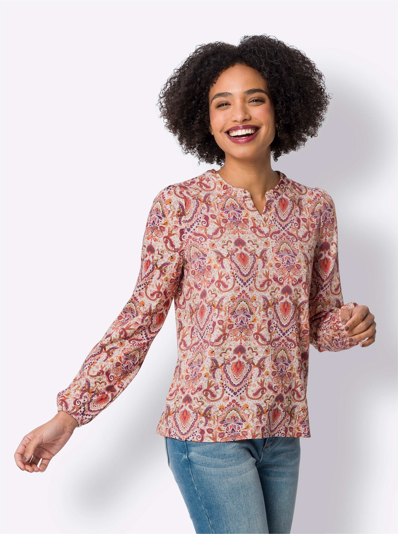 heine Langarmshirt »Druck-Shirt«, (1 tlg.)