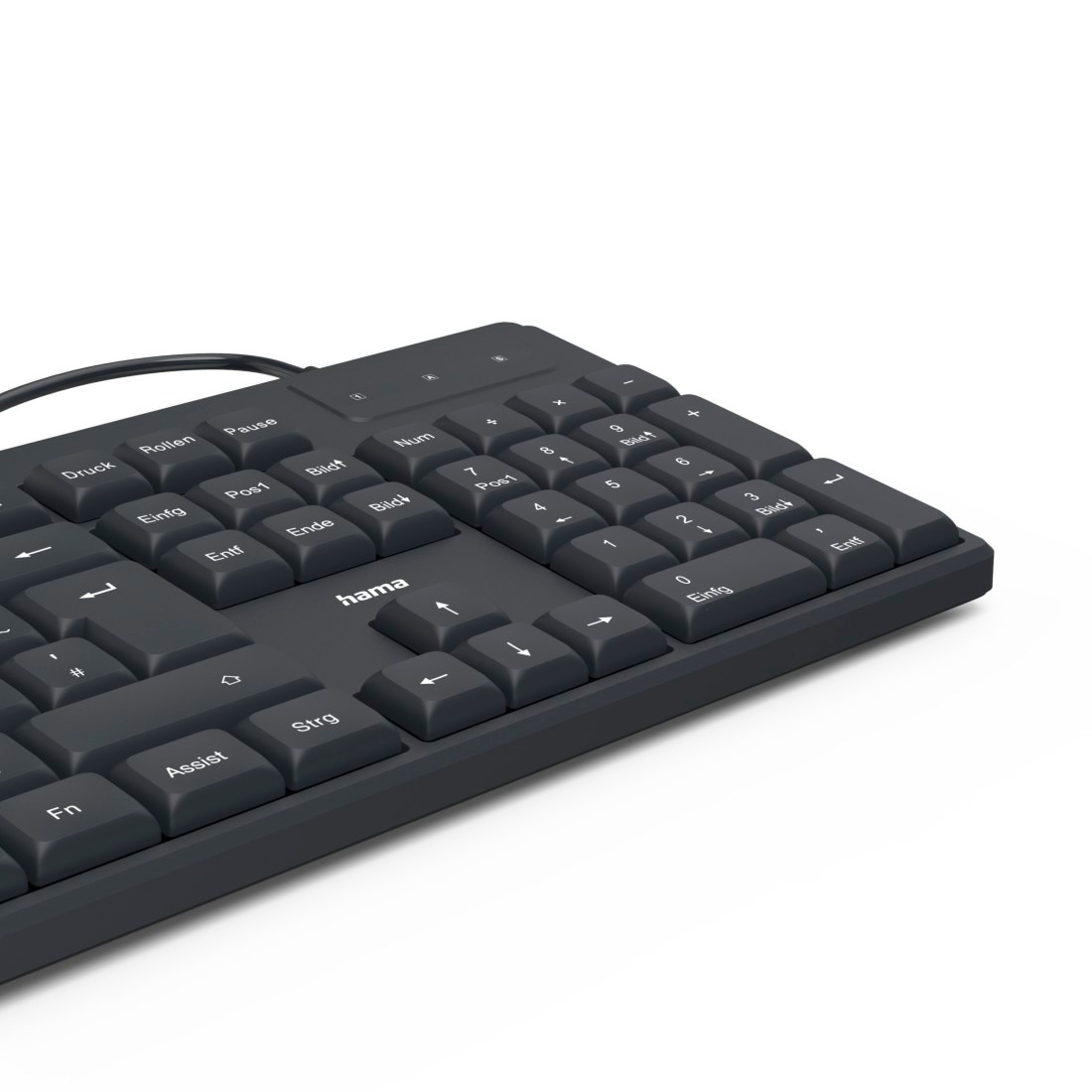 Hama Tastatur »Tastatur CK-200 (kabelgebunden, QWERTZ, Media-Tasten)« (ausklappbare Füße)