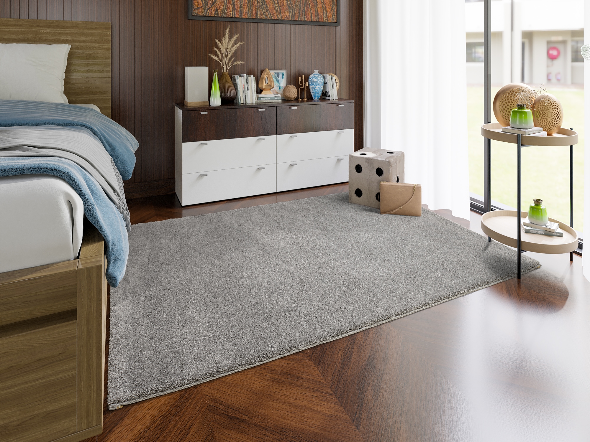 OCI DIE TEPPICHMARKE Teppich "NEW VILLA MELANGE, auch als Läufer und in Rund" rechteckig 20 mm Höhe dichter Shaggy, melierte uni Farben, robuster Hochflor, Wohnzimmer