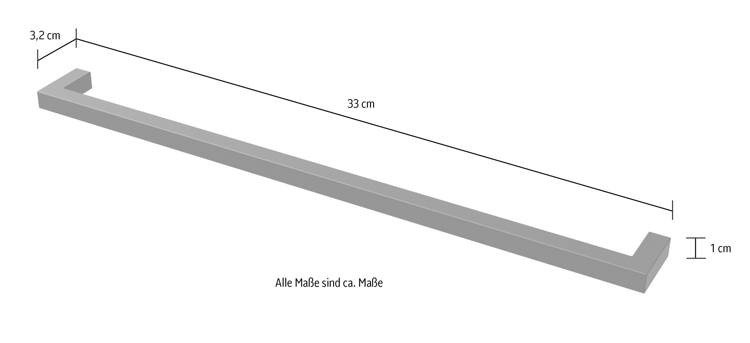 Saphir Griff »Quickset 945 Möbel-Griff lang, Schwarz Matt, 33 cm breit, eckig« 1 Stk. tlg. Schrankgriff, Bohrabstand 320 mm, Aluminium