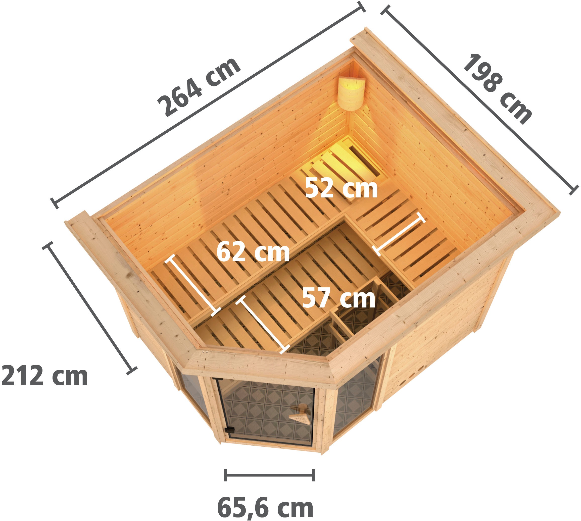 Karibu Sauna »Sina 3« Set,  ohne Ofen