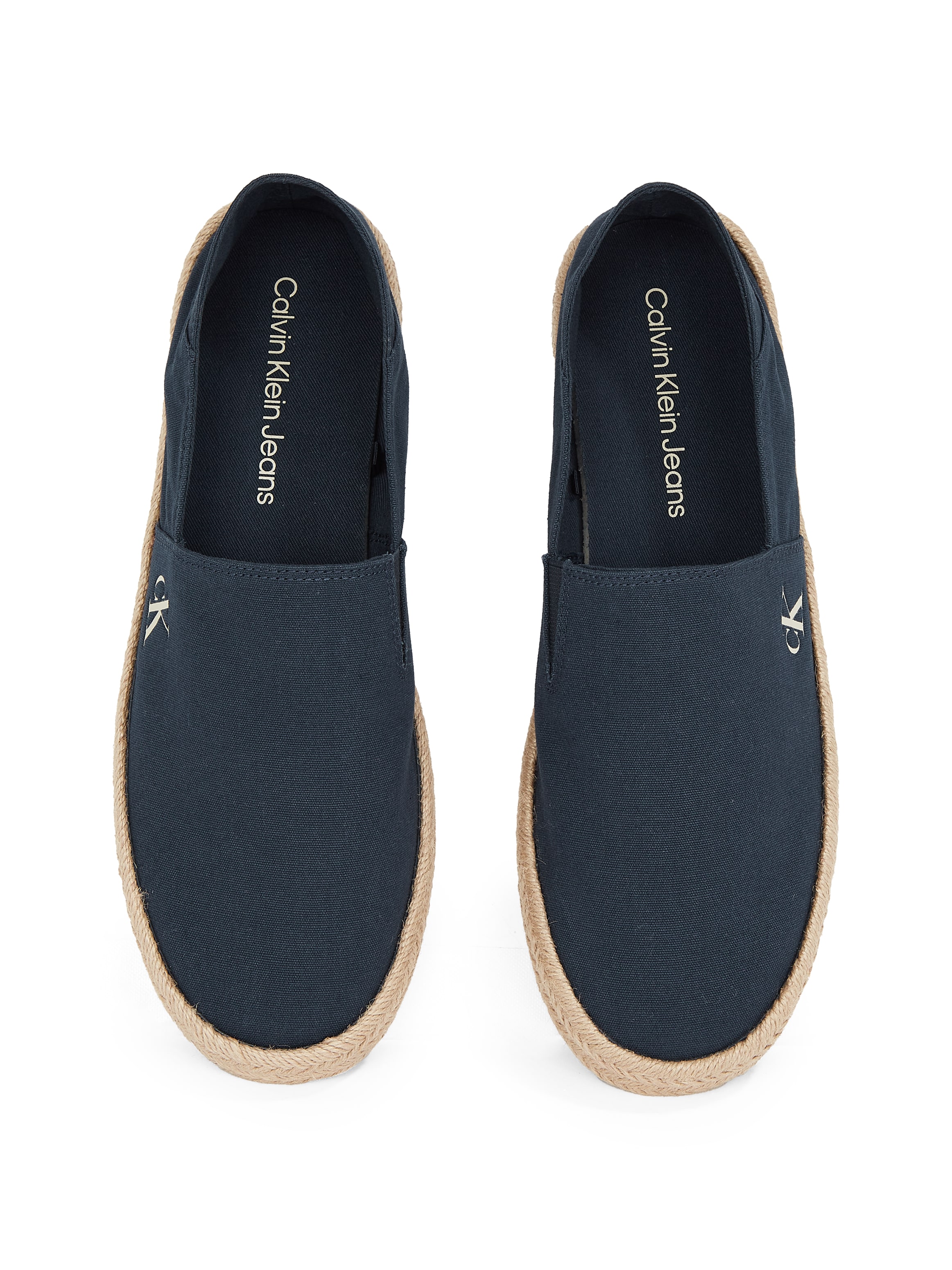 Calvin Klein Jeans Espadrille »INJ ESPADRILLE CV«, Schlupfschuh, Sommerschuh, Slipper mit Bastbesatz, schmale Form